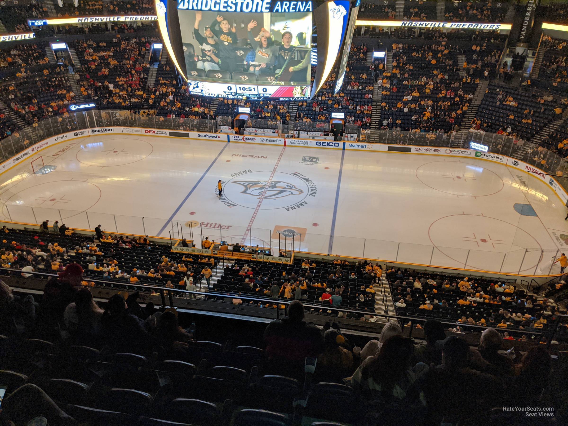 section 310, row g seat view  for hockey - bridgestone arena