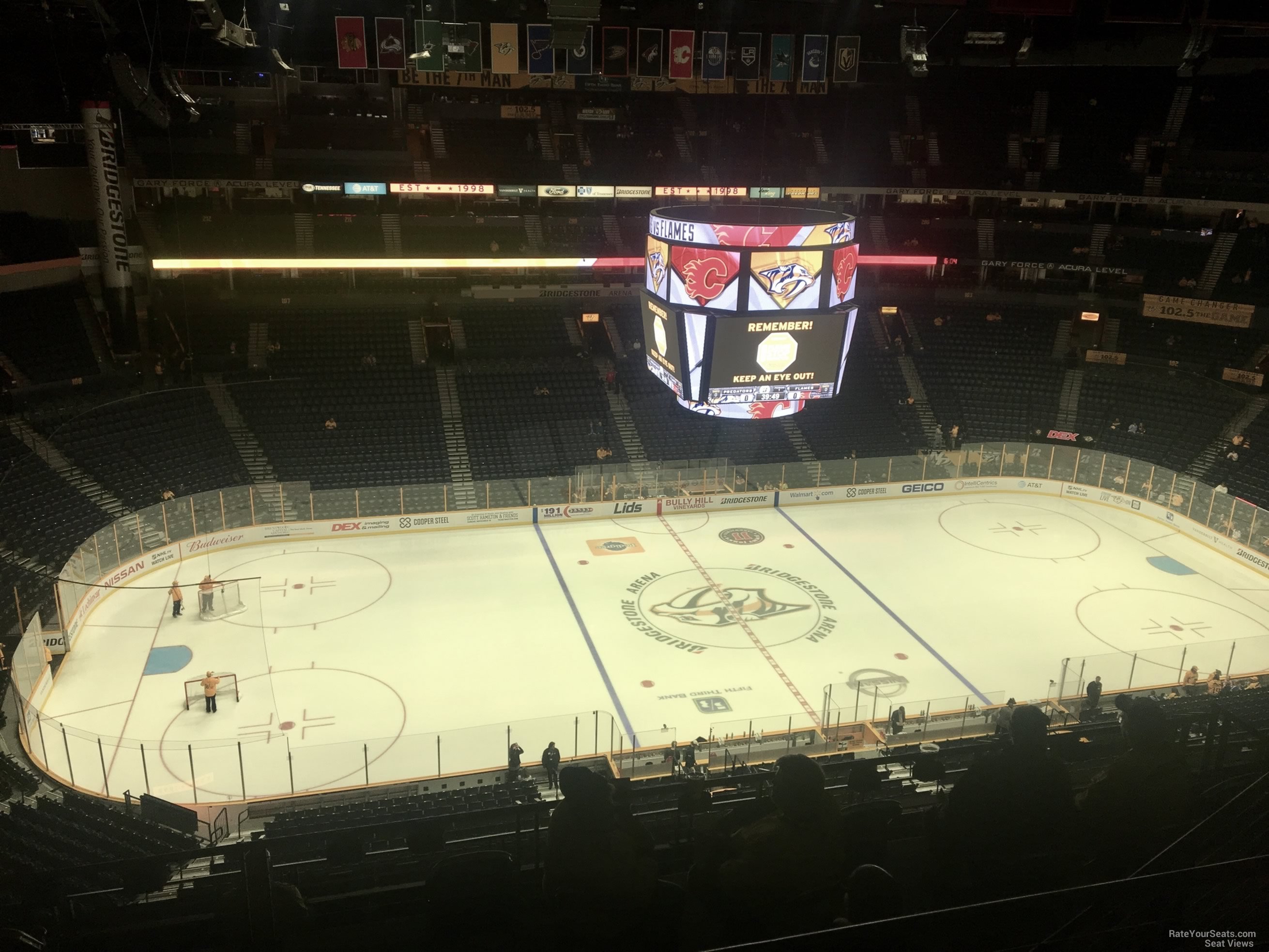 section 324, row j seat view  for hockey - bridgestone arena