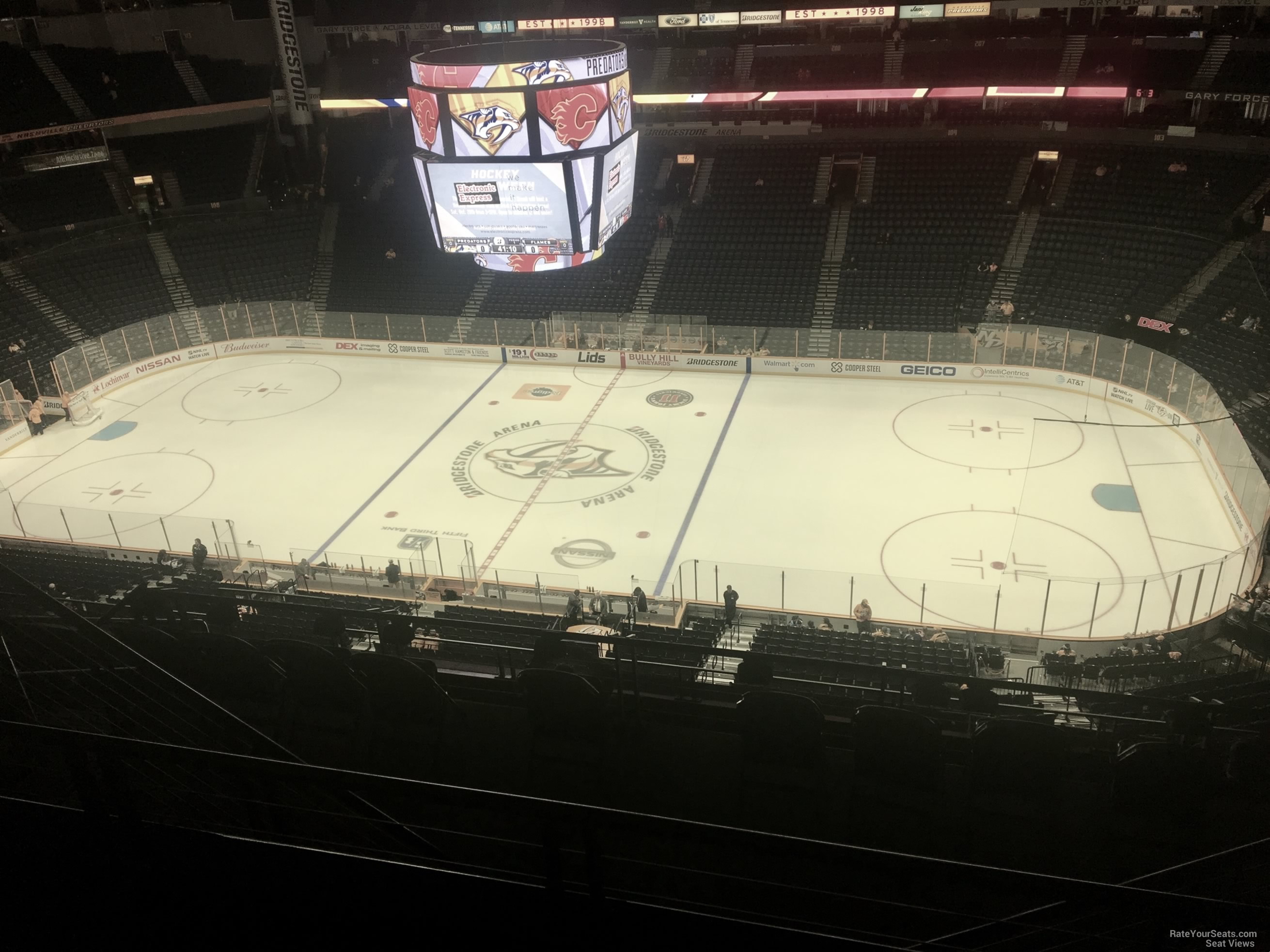 section 327, row j seat view  for hockey - bridgestone arena