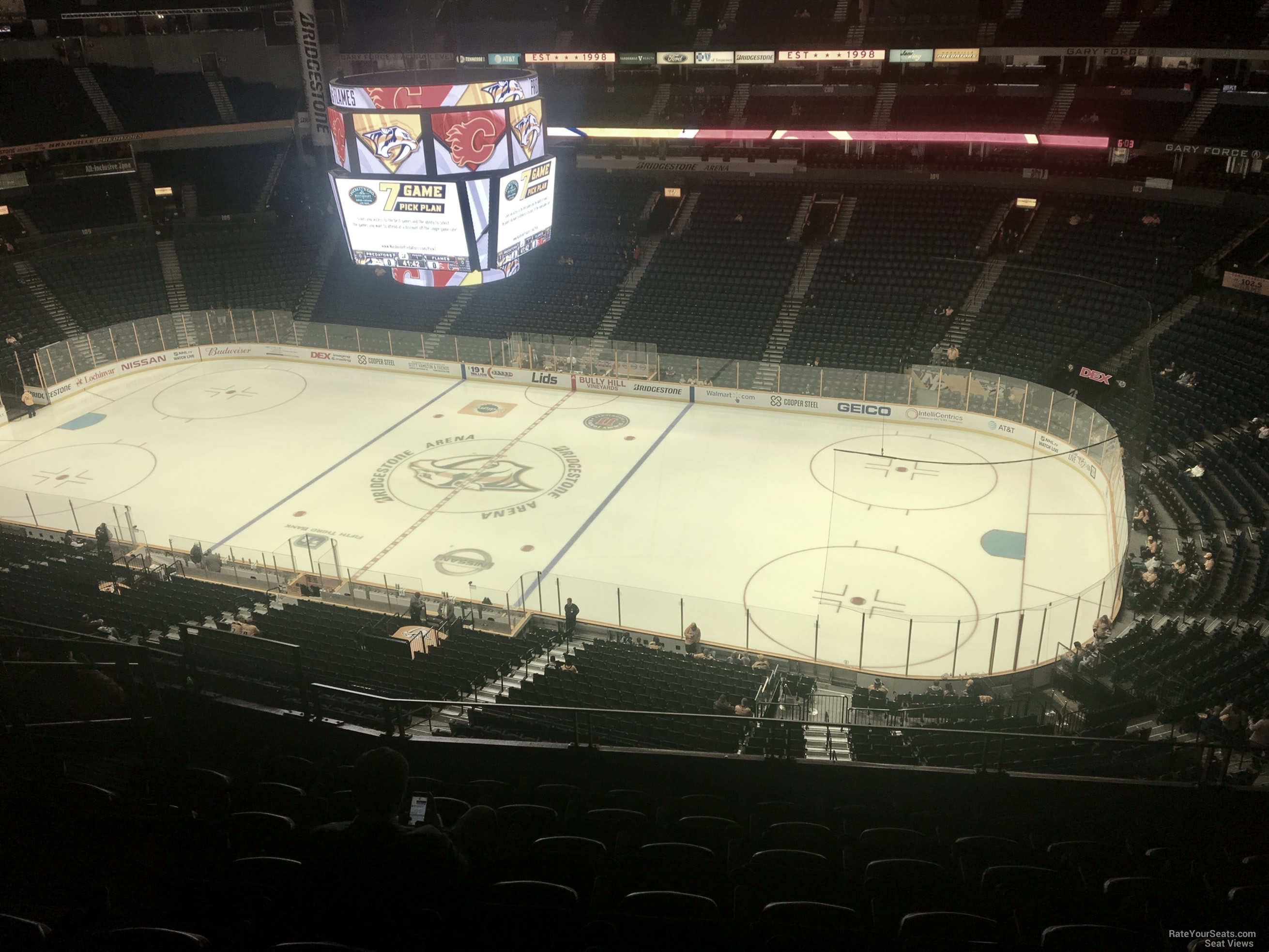 section 328, row j seat view  for hockey - bridgestone arena