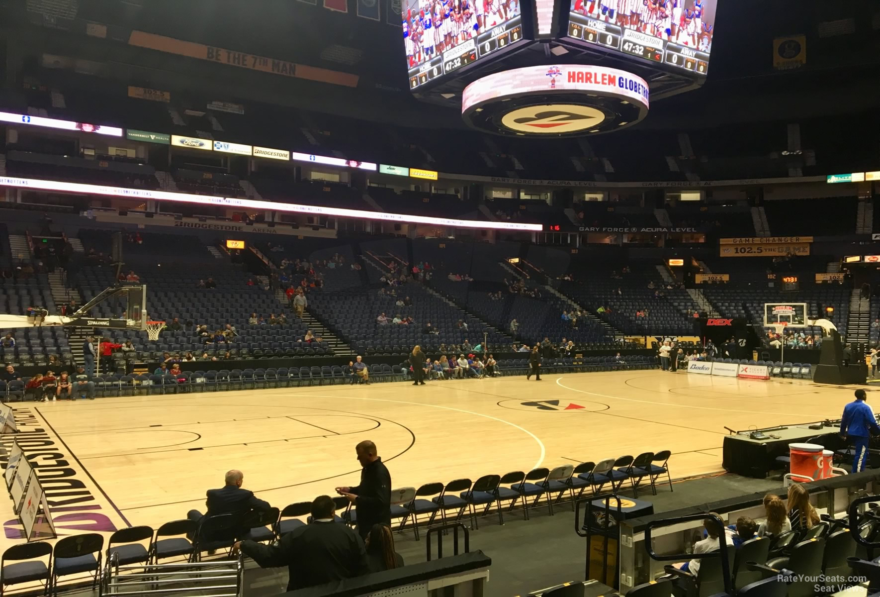 Bridgestone Arena Section 114 Basketball Seating