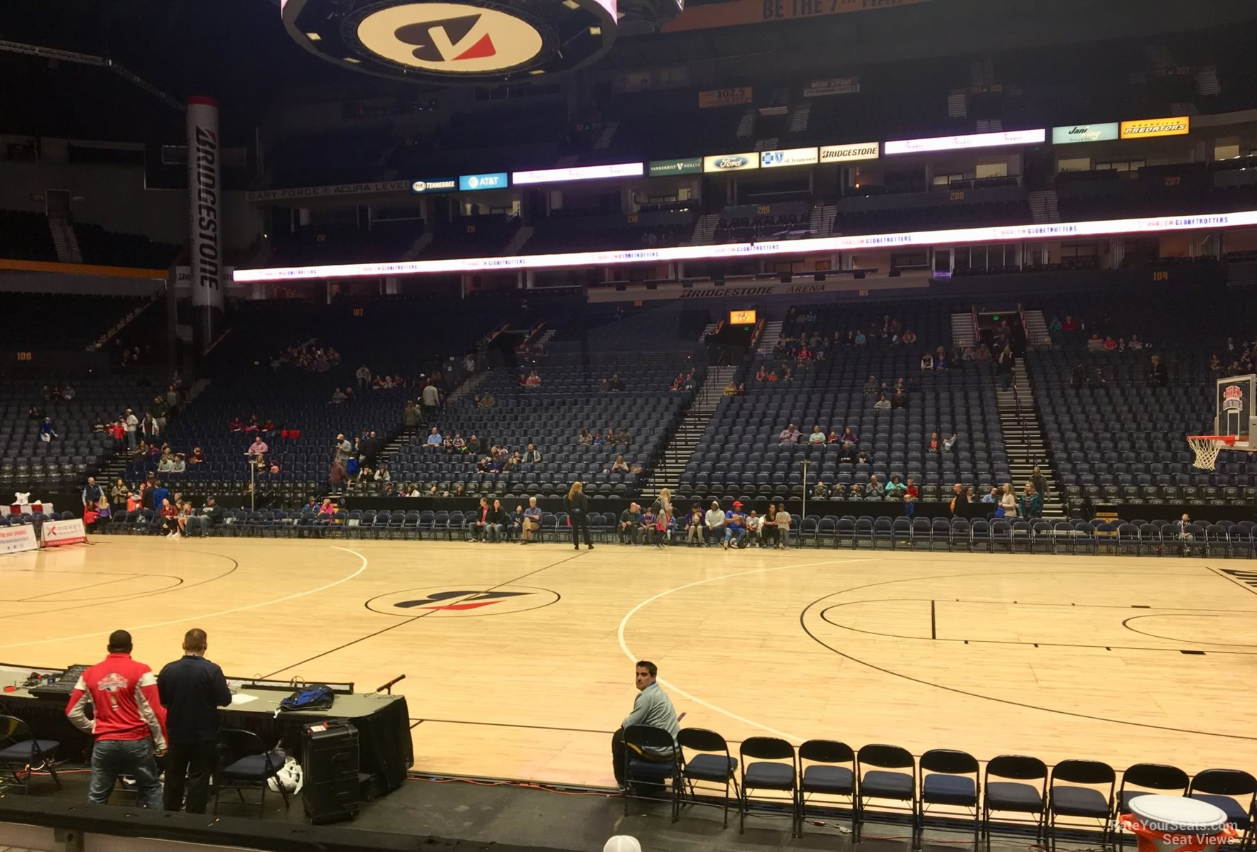 section 116, row gg seat view  for basketball - bridgestone arena