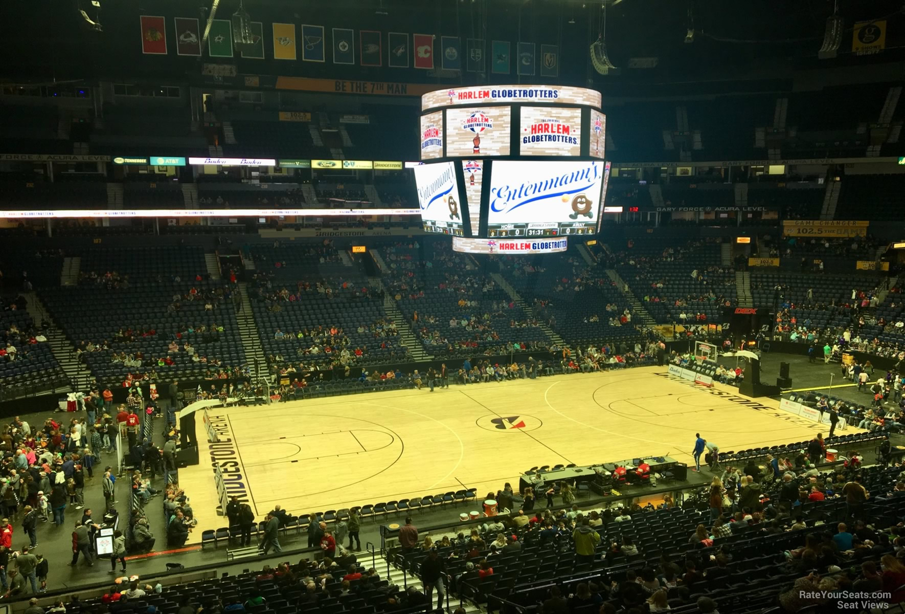section 214, row d seat view  for basketball - bridgestone arena
