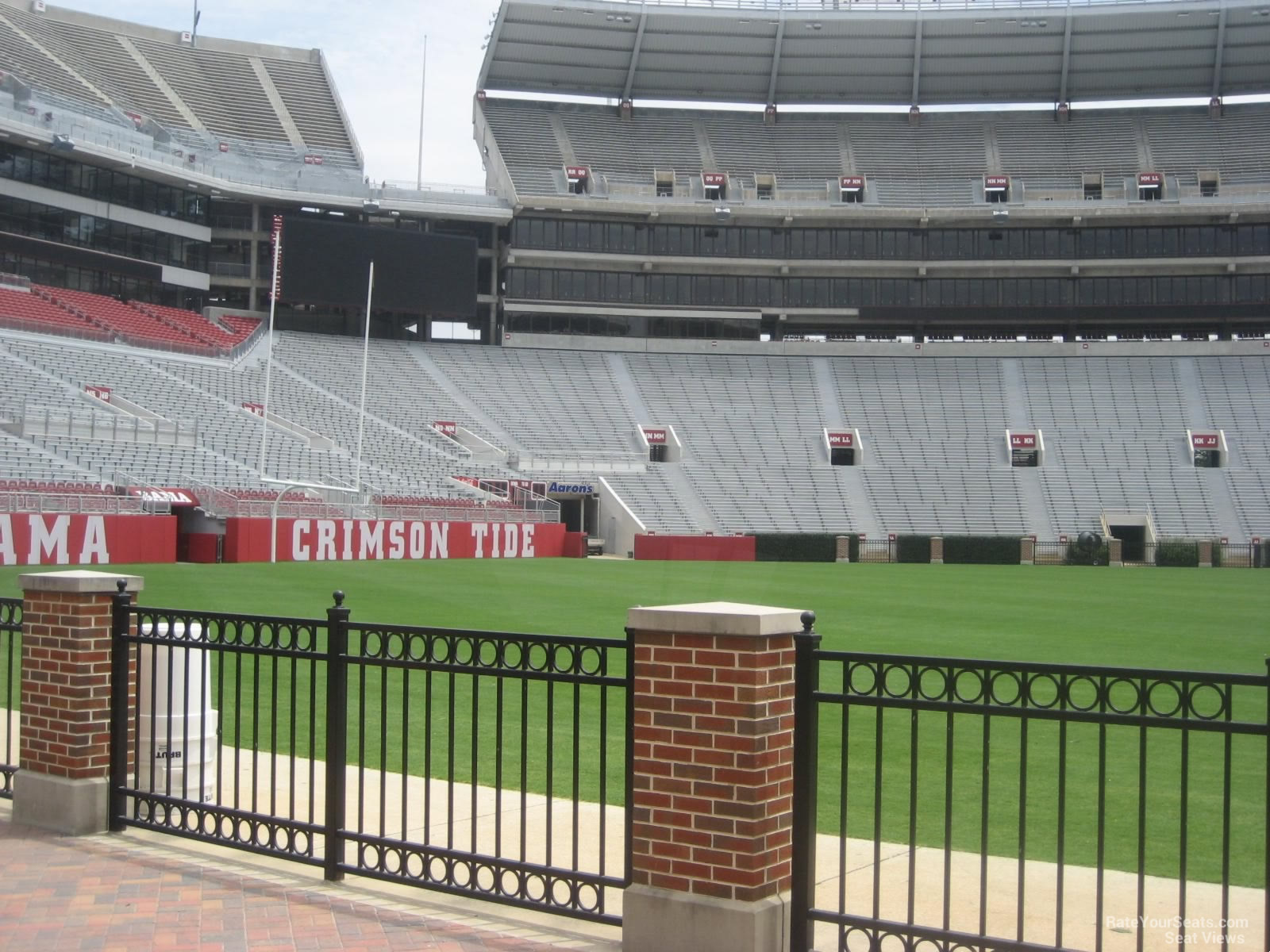 section h, row 1 seat view  - bryant-denny stadium