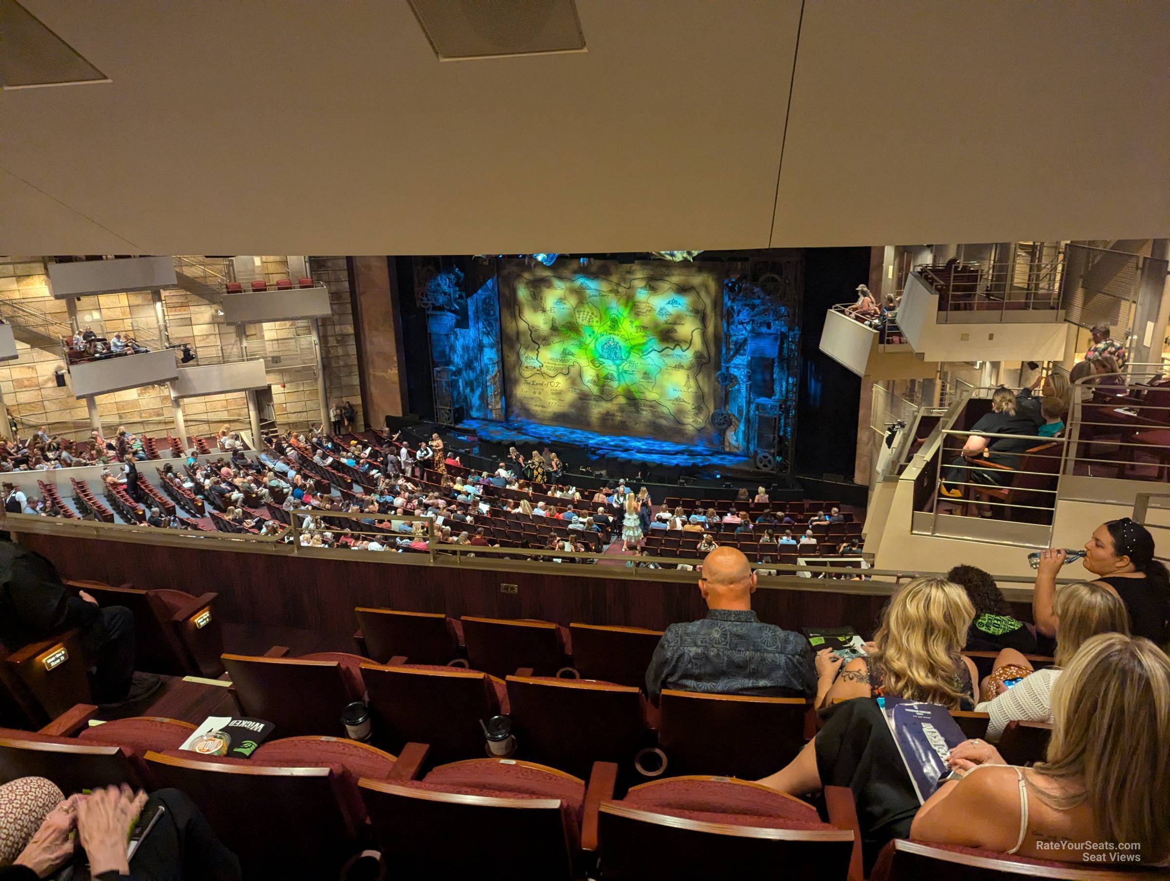 view from mezzanine a row e seat view - buell theatre