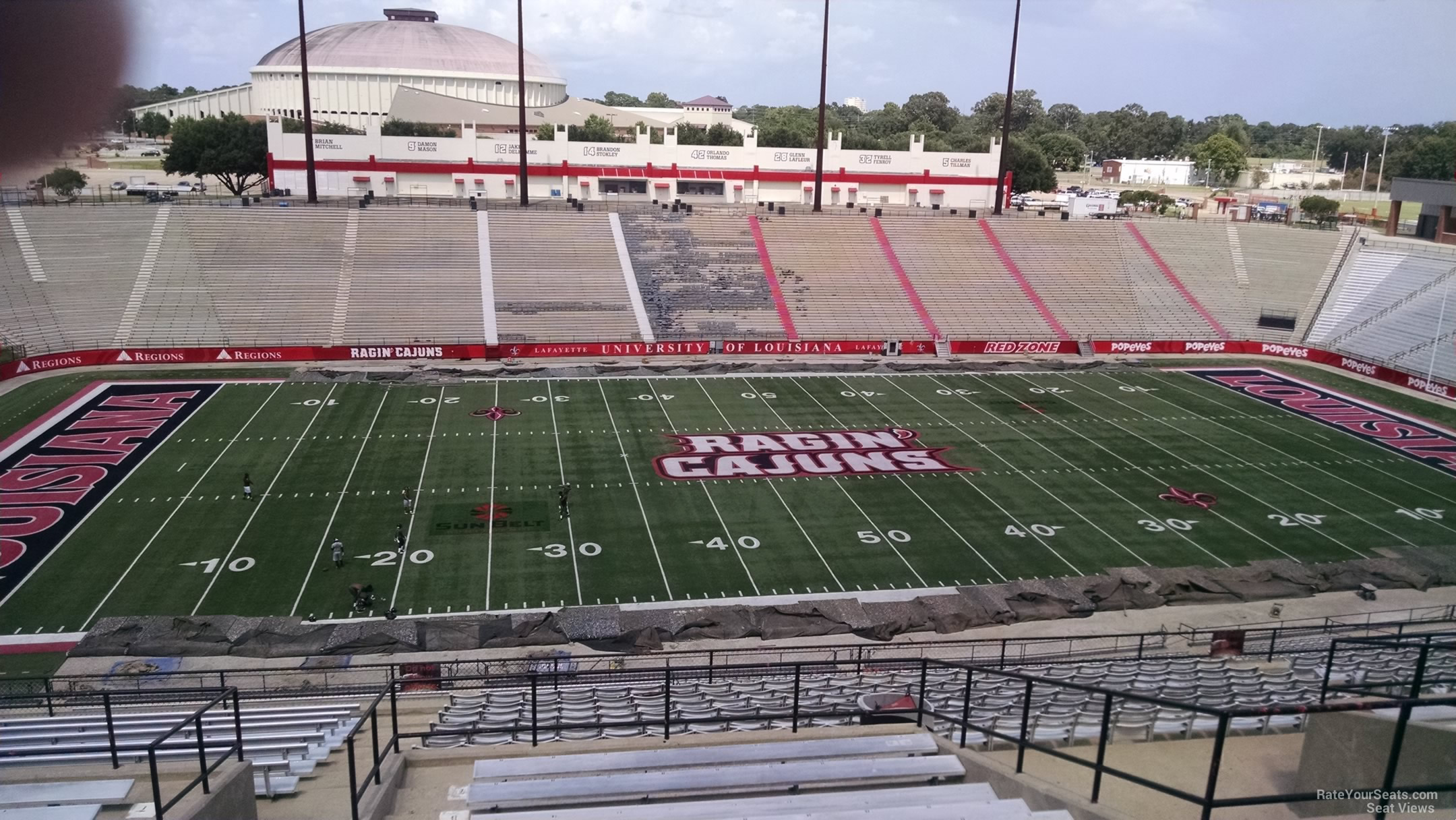 section ee, row 20 seat view  - cajun field