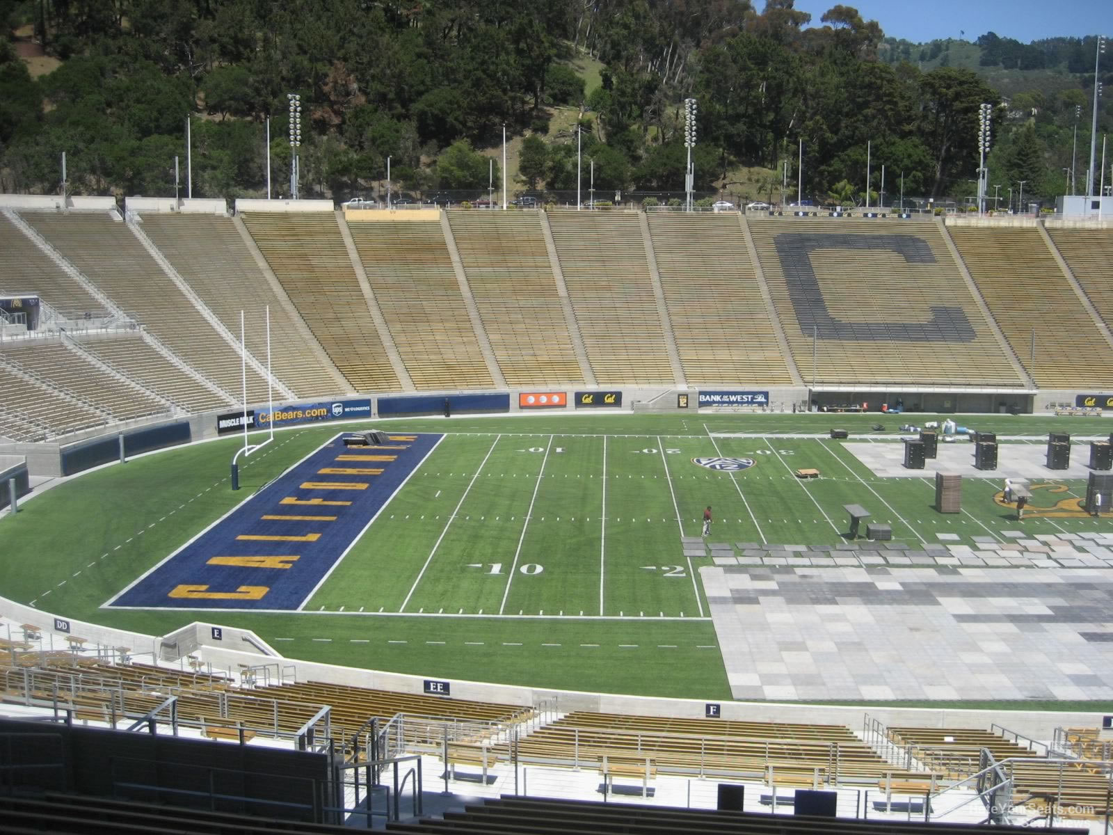 section f, row 46 seat view  - memorial stadium (cal)