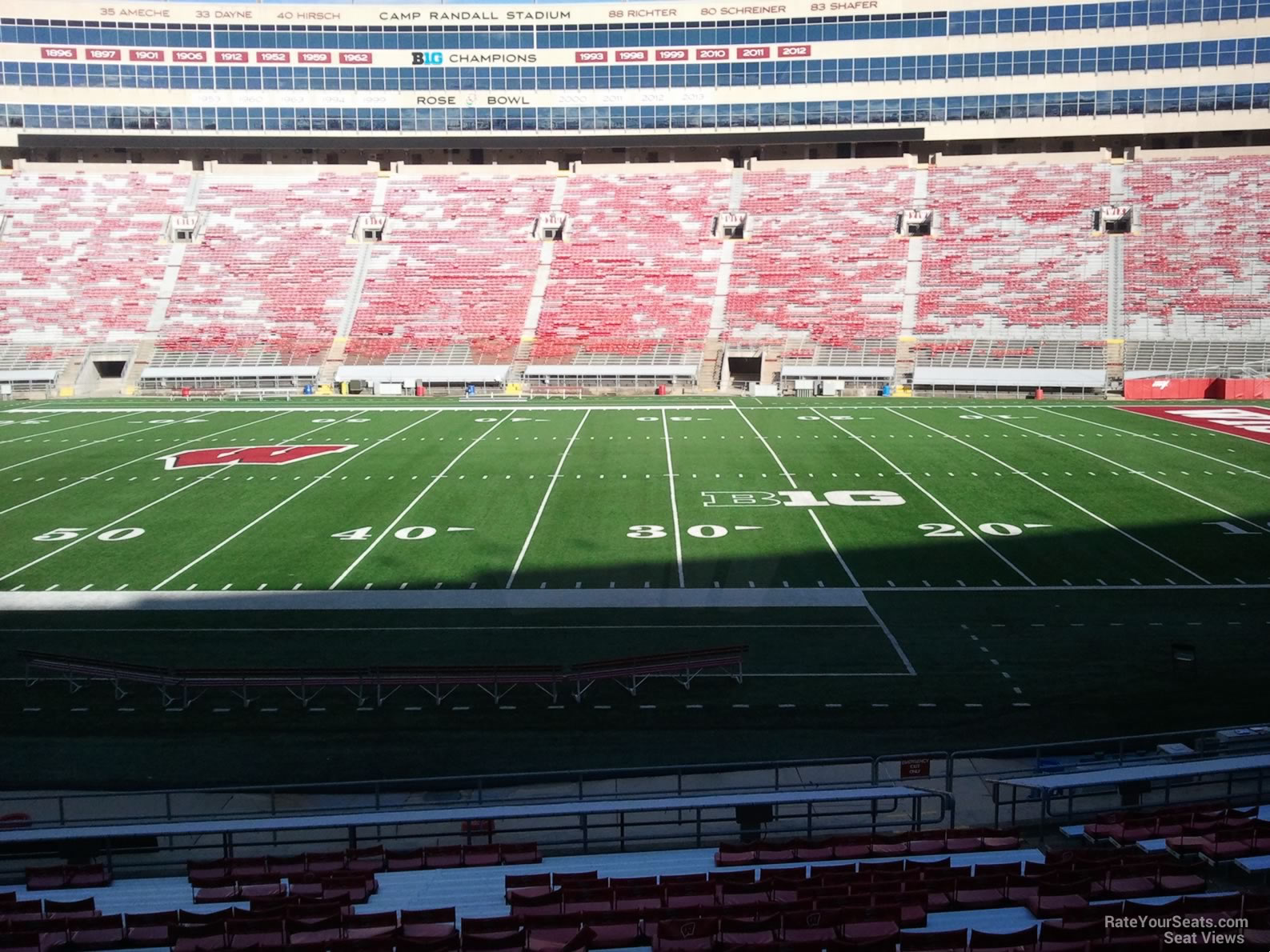 section d, row 30 seat view  - camp randall stadium