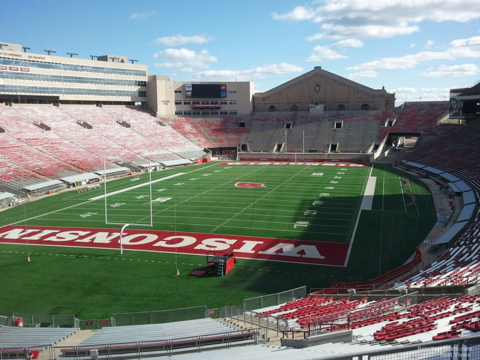 section k, row 55 seat view  - camp randall stadium
