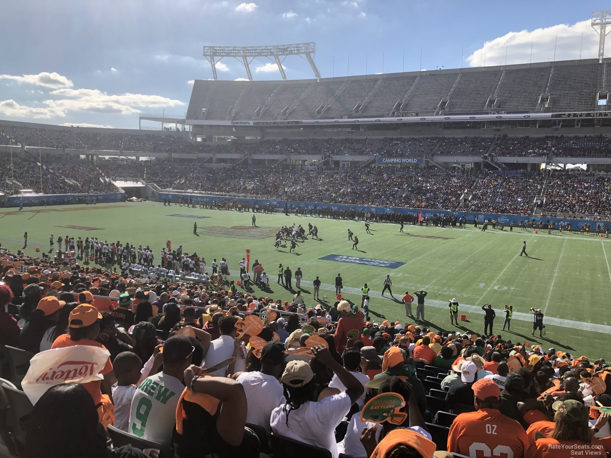 section 105, row ee seat view  for football - camping world stadium