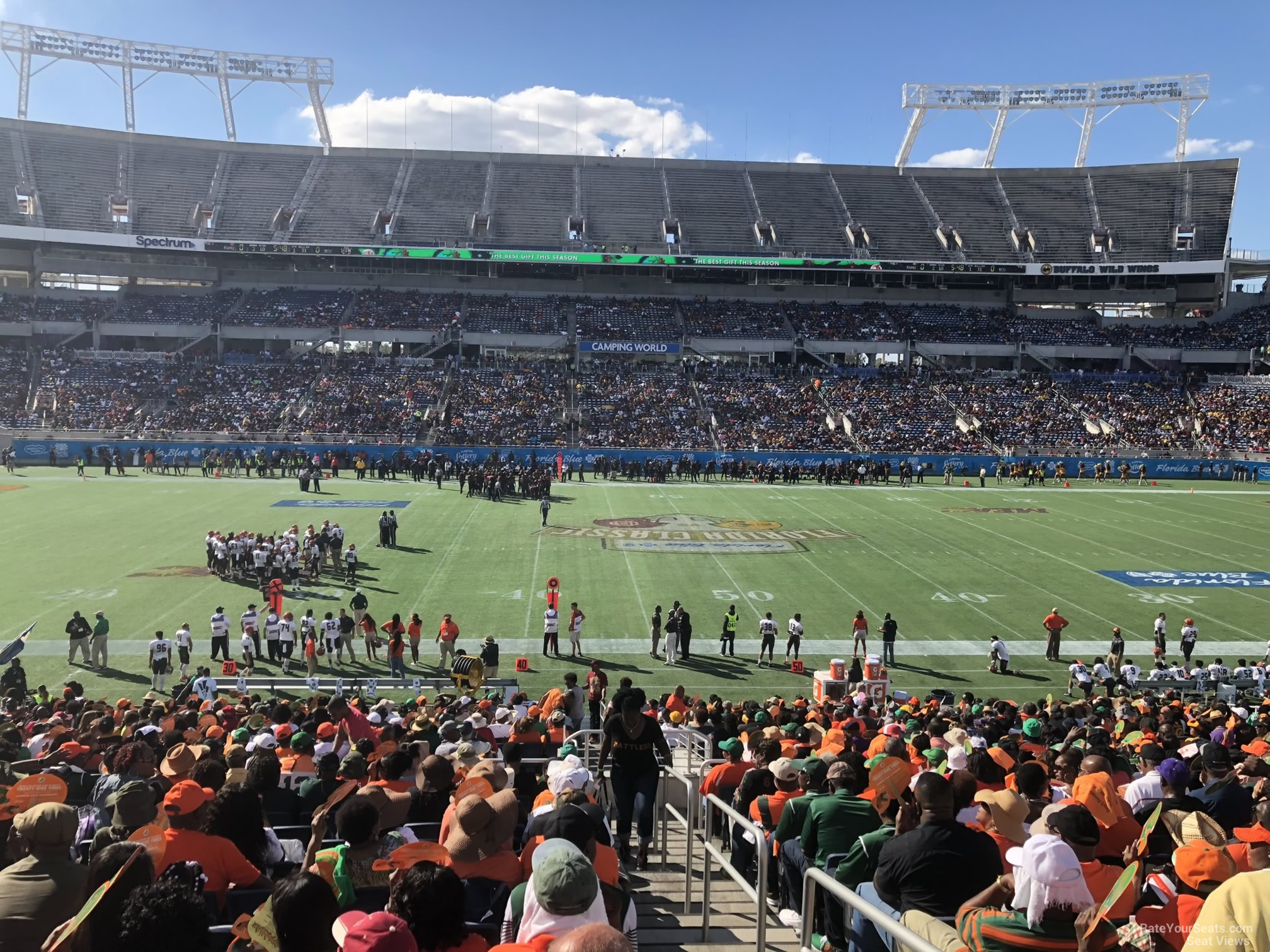 section 109, row ee seat view  for football - camping world stadium