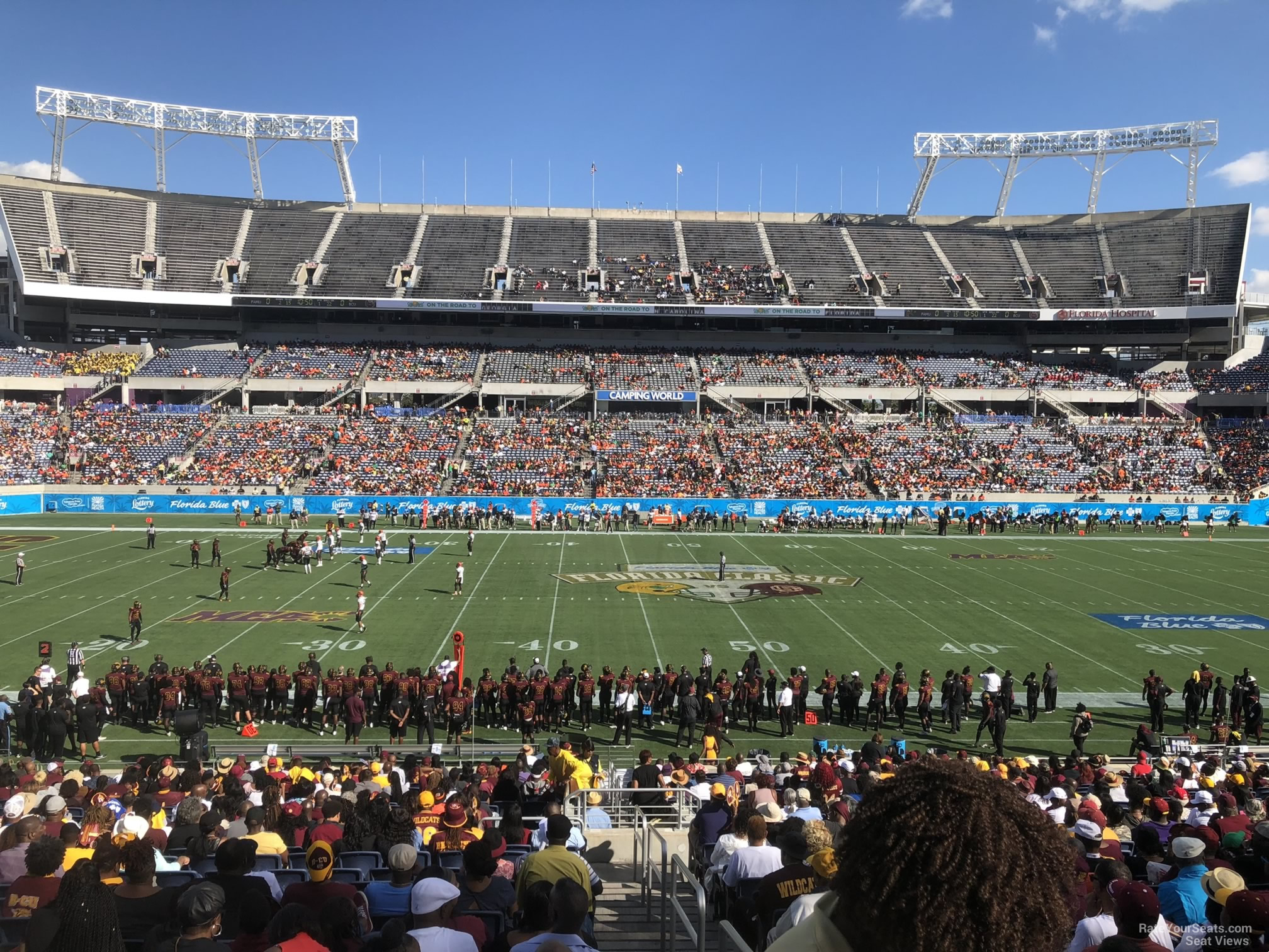 section 135, row ee seat view  for football - camping world stadium