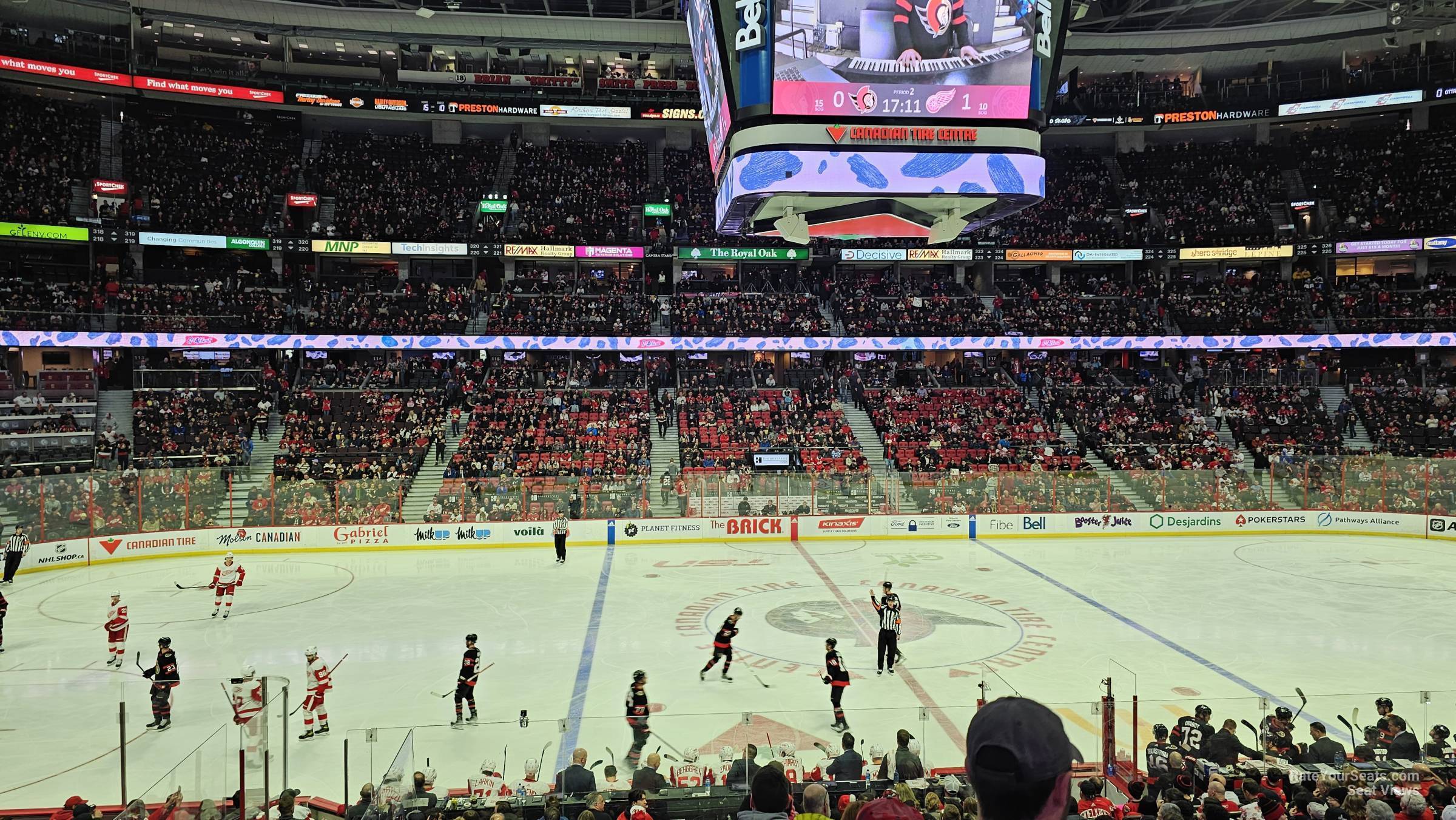 section 107, row r seat view  for hockey - canadian tire centre