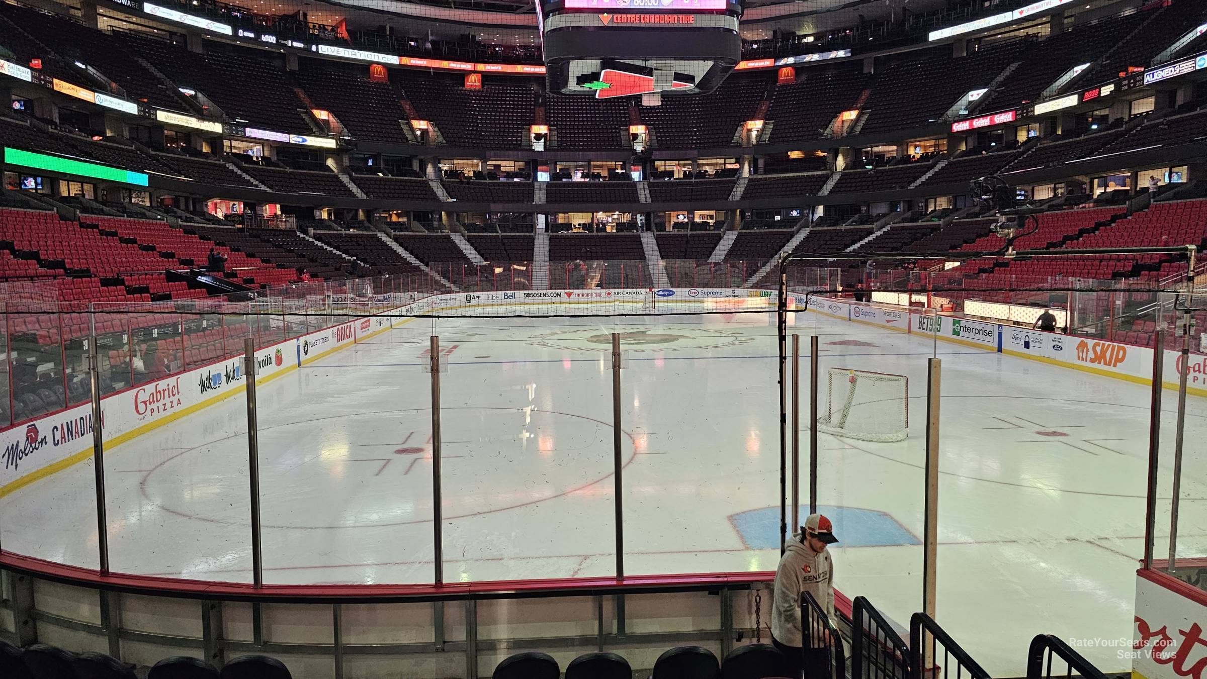 club bell 111, row aa seat view  for hockey - canadian tire centre