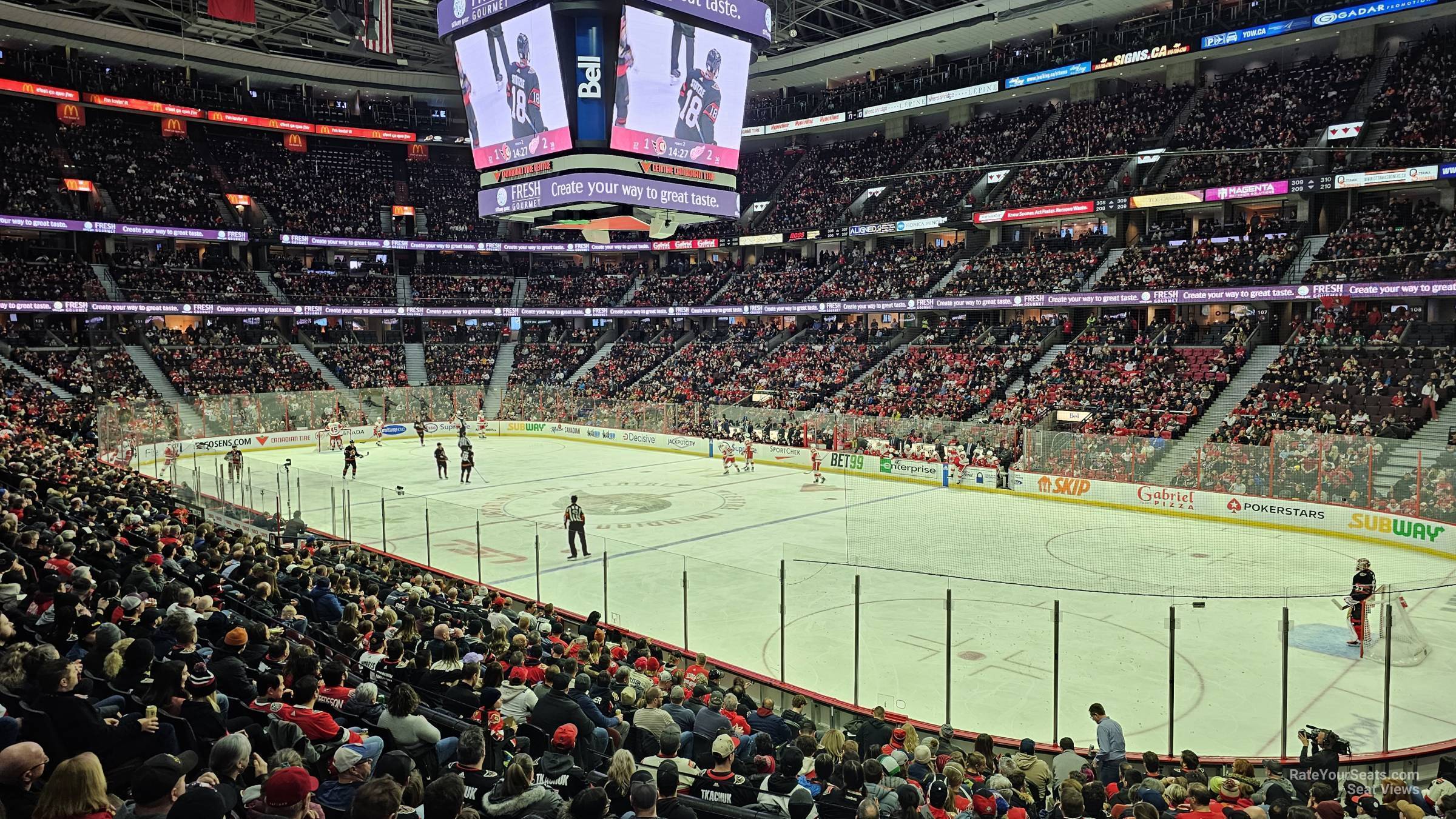 section 113, row r seat view  for hockey - canadian tire centre