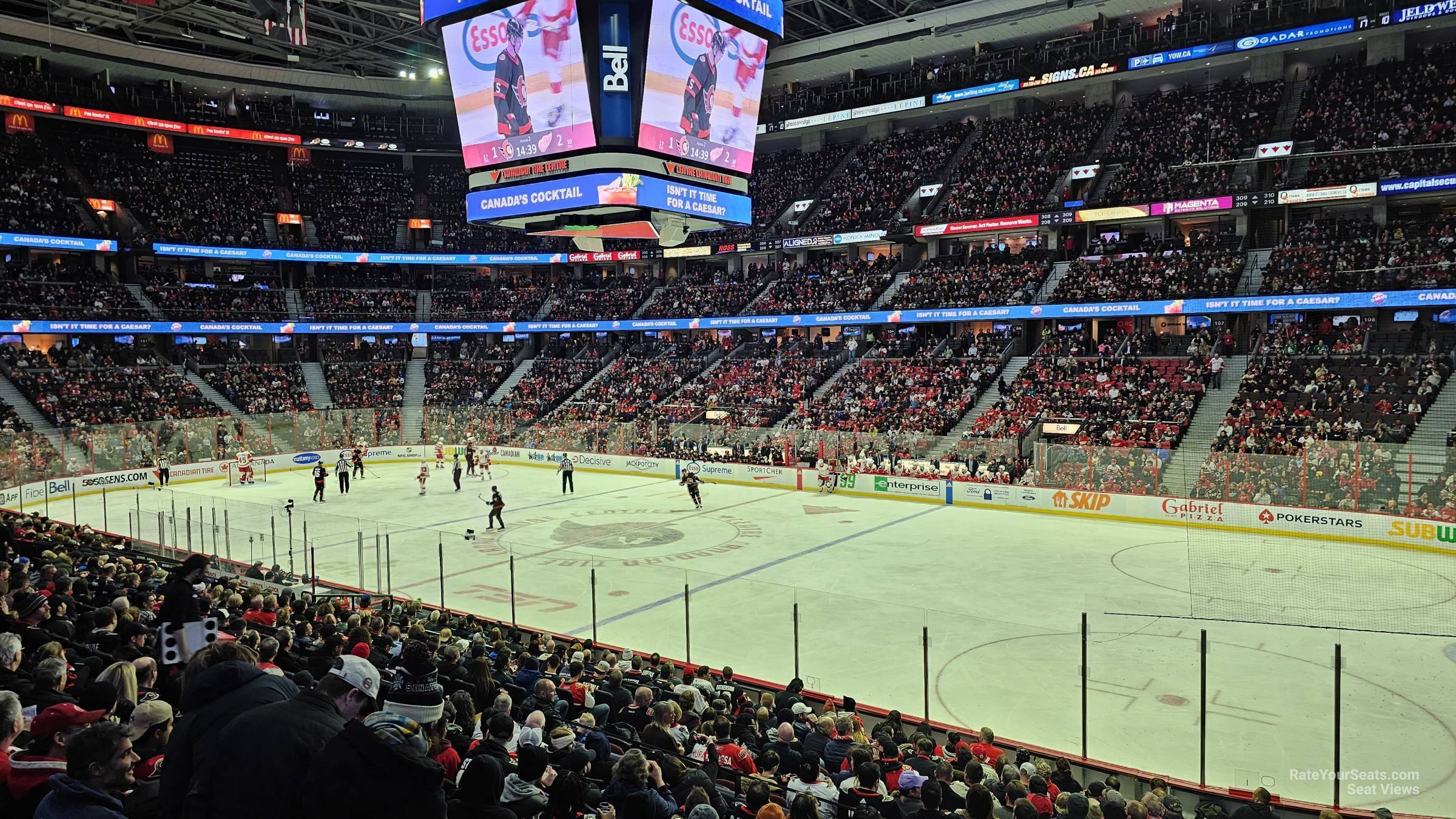 section 114, row r seat view  for hockey - canadian tire centre