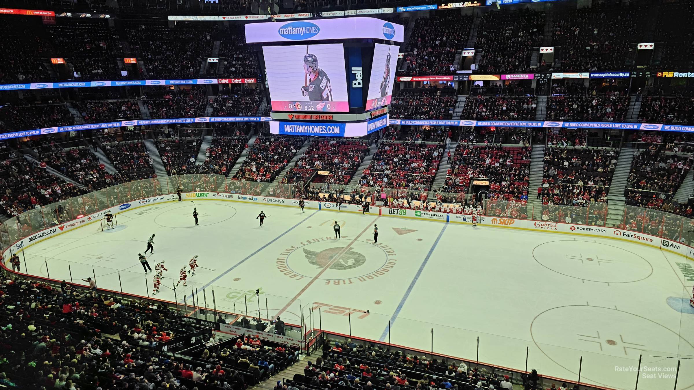 section 321, row a seat view  for hockey - canadian tire centre