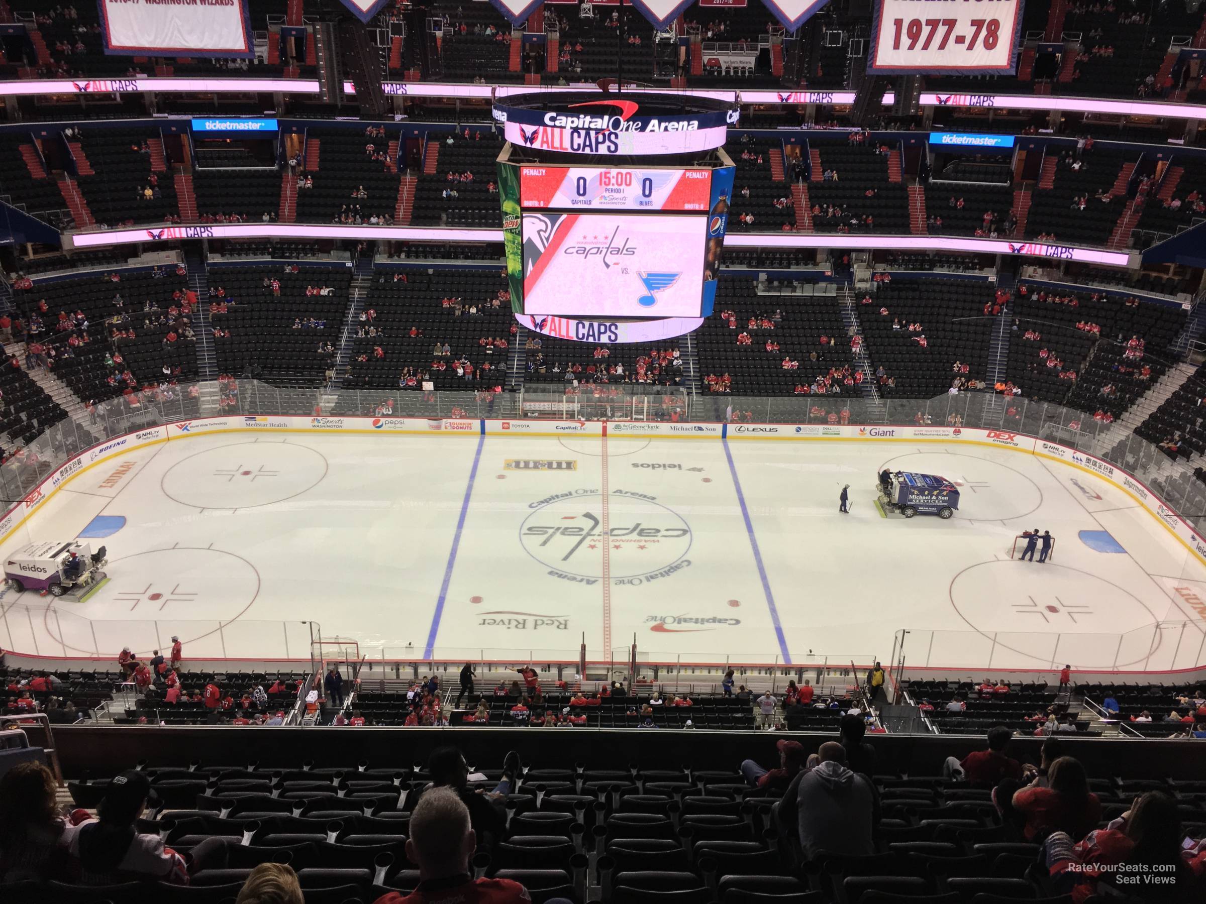 section 400, row m seat view  for hockey - capital one arena