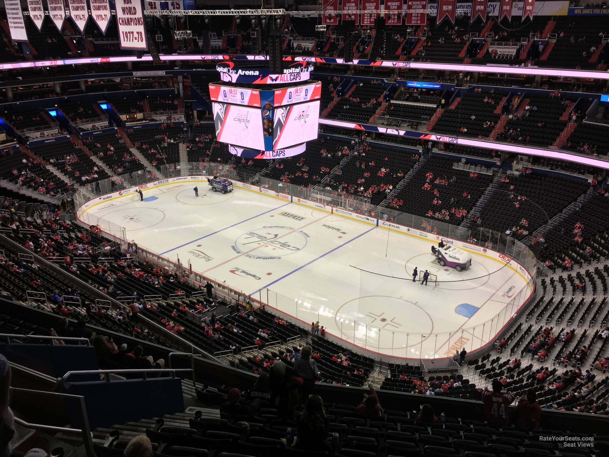 section 404, row m seat view  for hockey - capital one arena