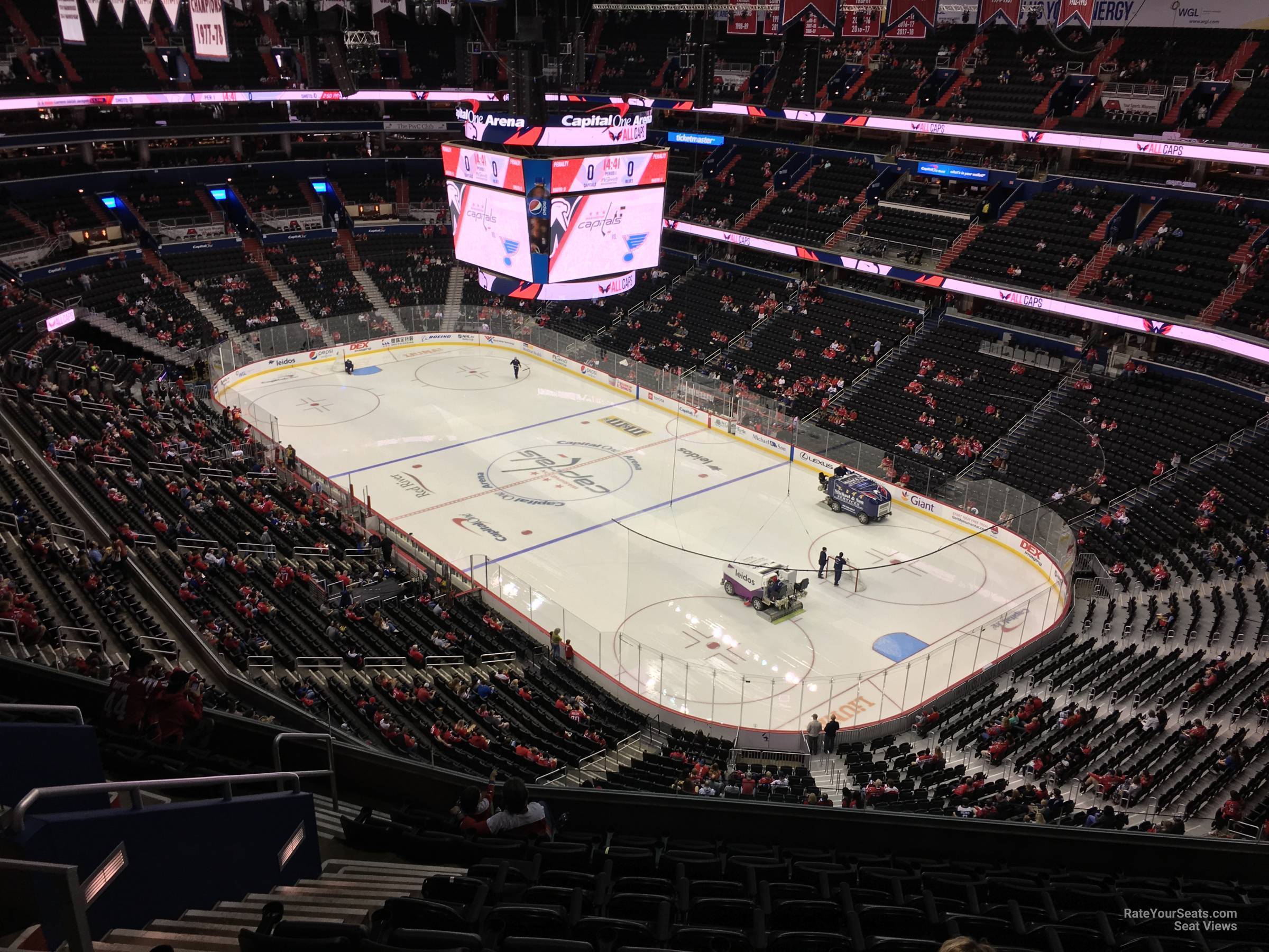 section 405, row m seat view  for hockey - capital one arena