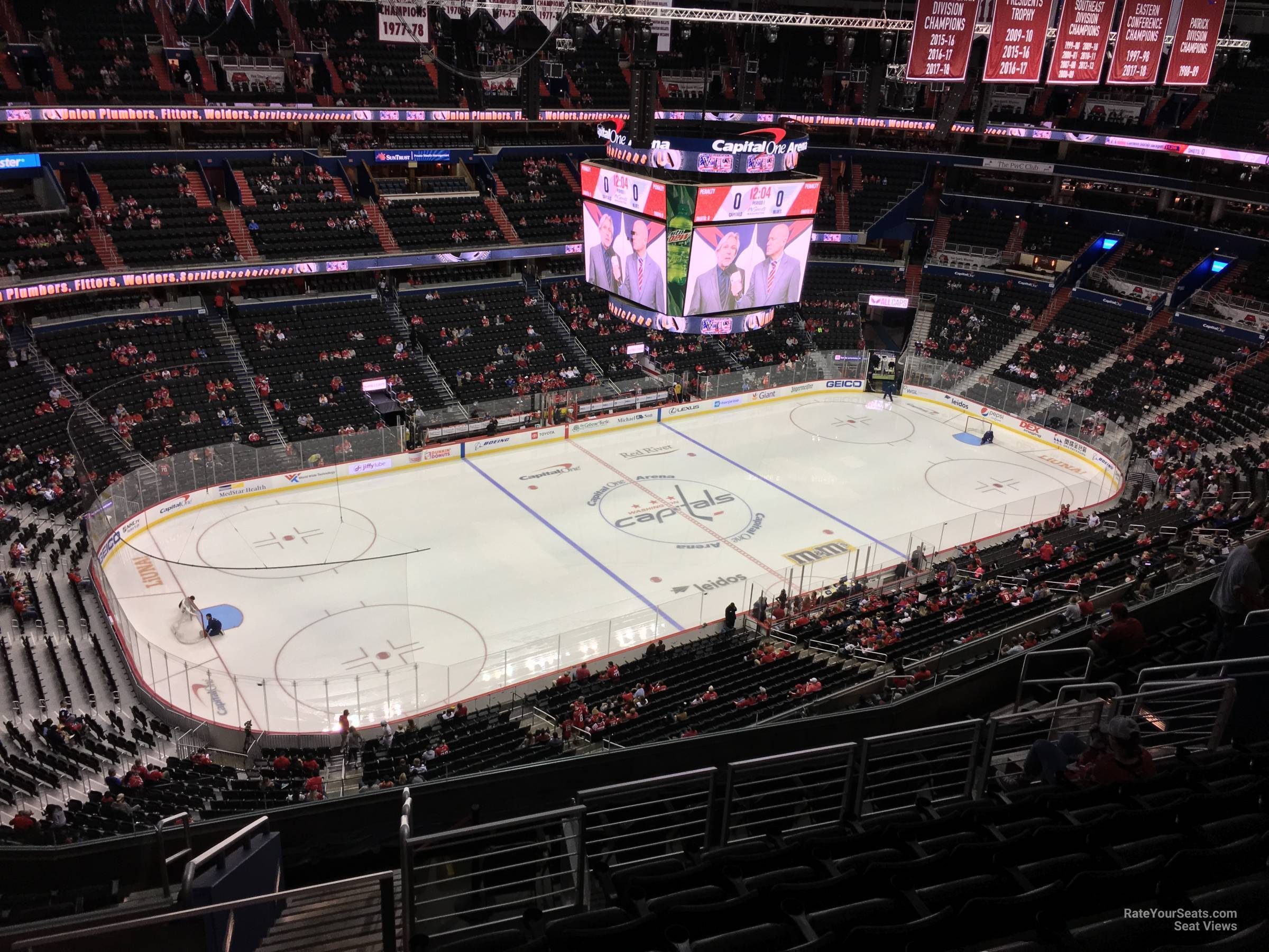 section 414, row m seat view  for hockey - capital one arena