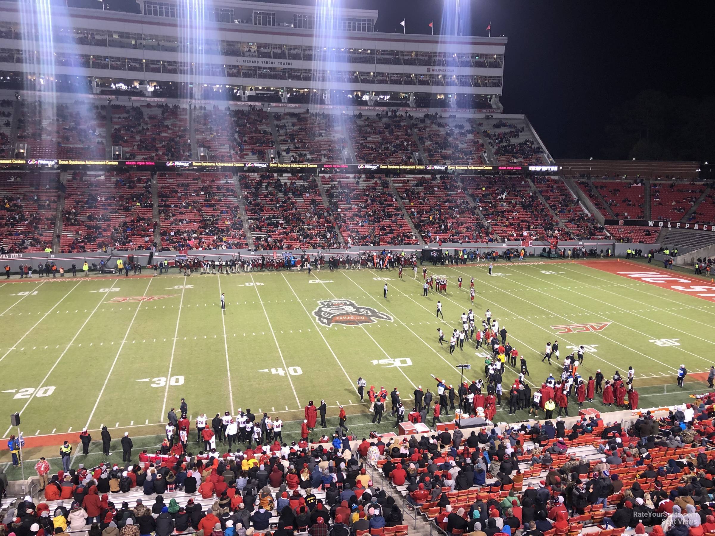 section 13, row a seat view  - carter-finley stadium