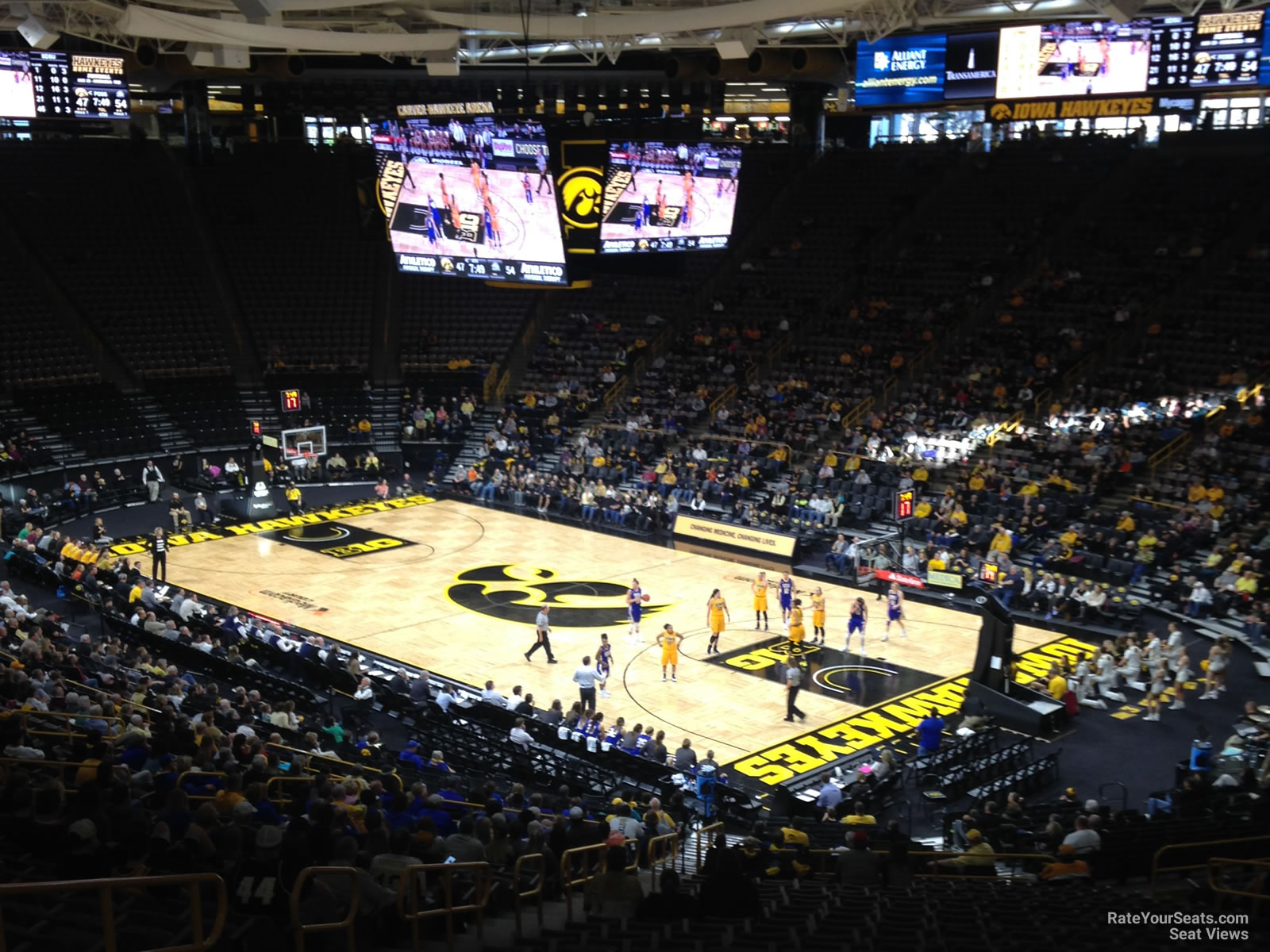 section e, row 36 seat view  - carver-hawkeye arena