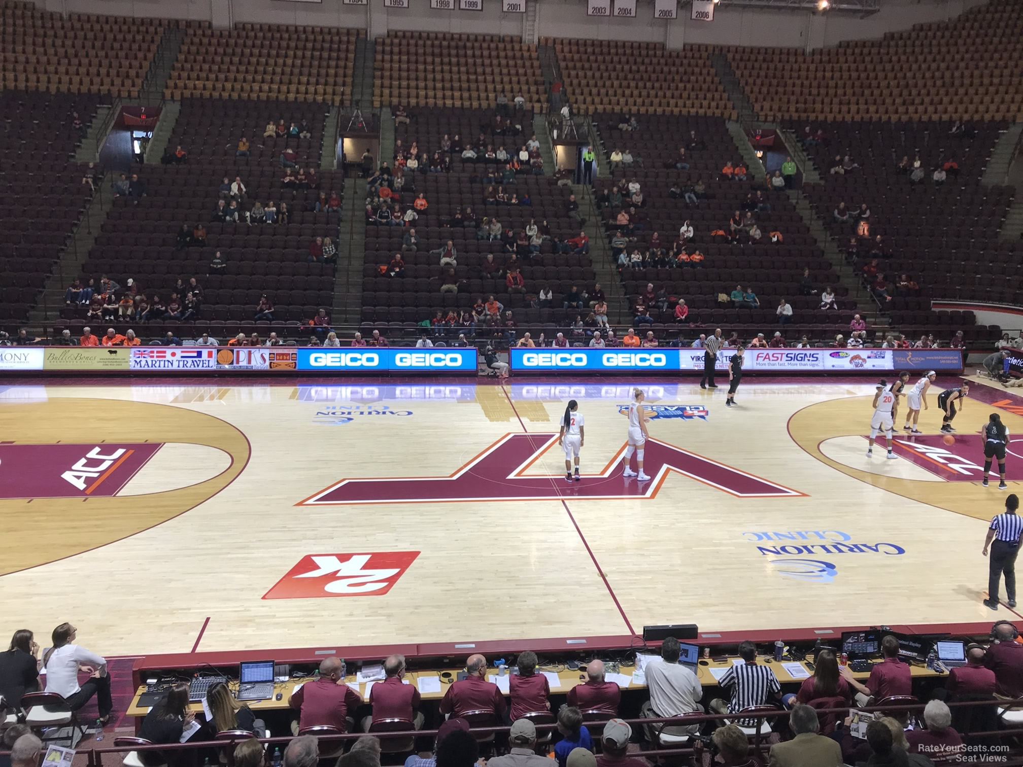 section 8, row h seat view  - cassell coliseum