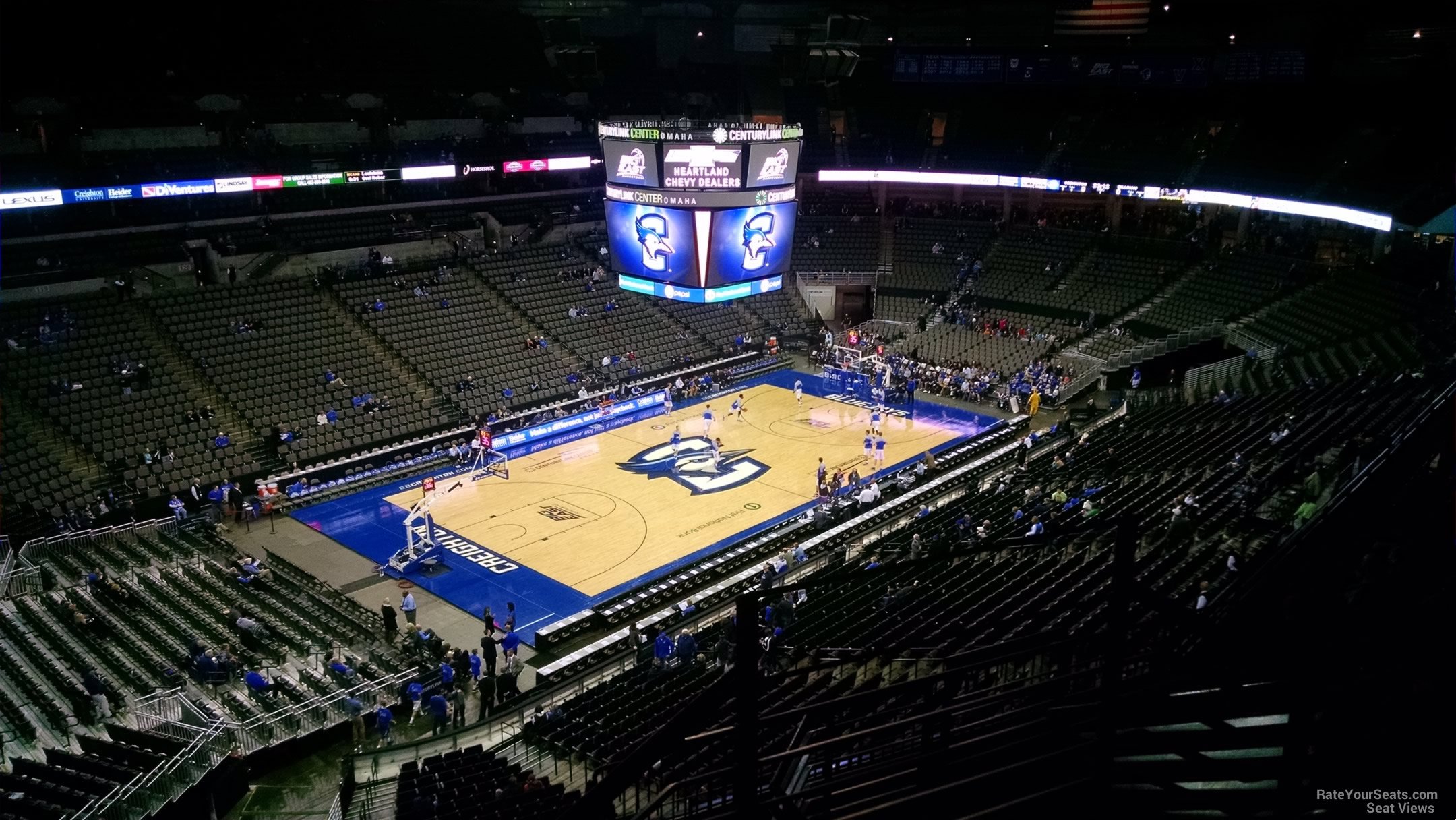 section 209, row f seat view  for basketball - chi health center omaha