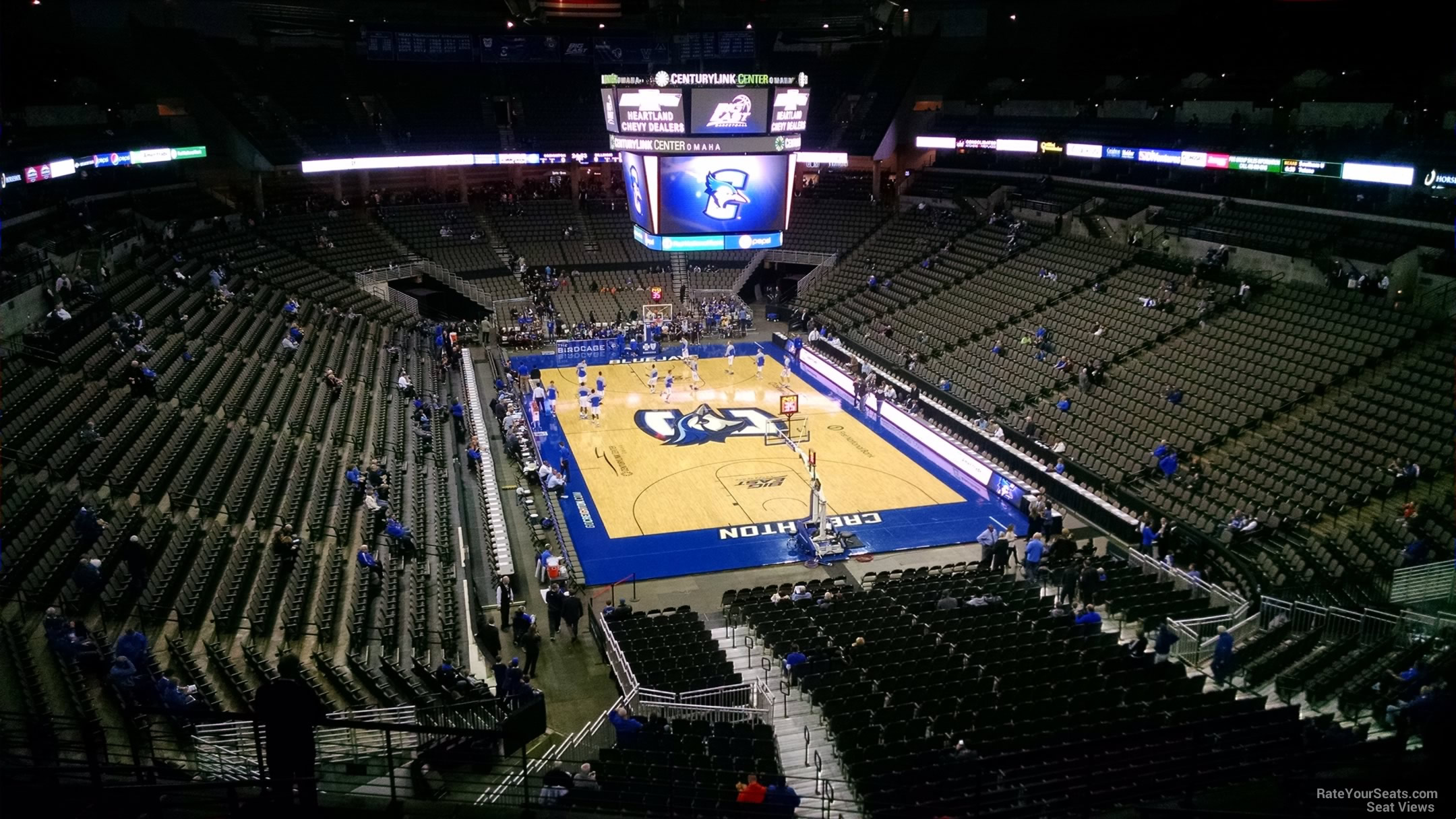 section 214, row l seat view  for basketball - chi health center omaha
