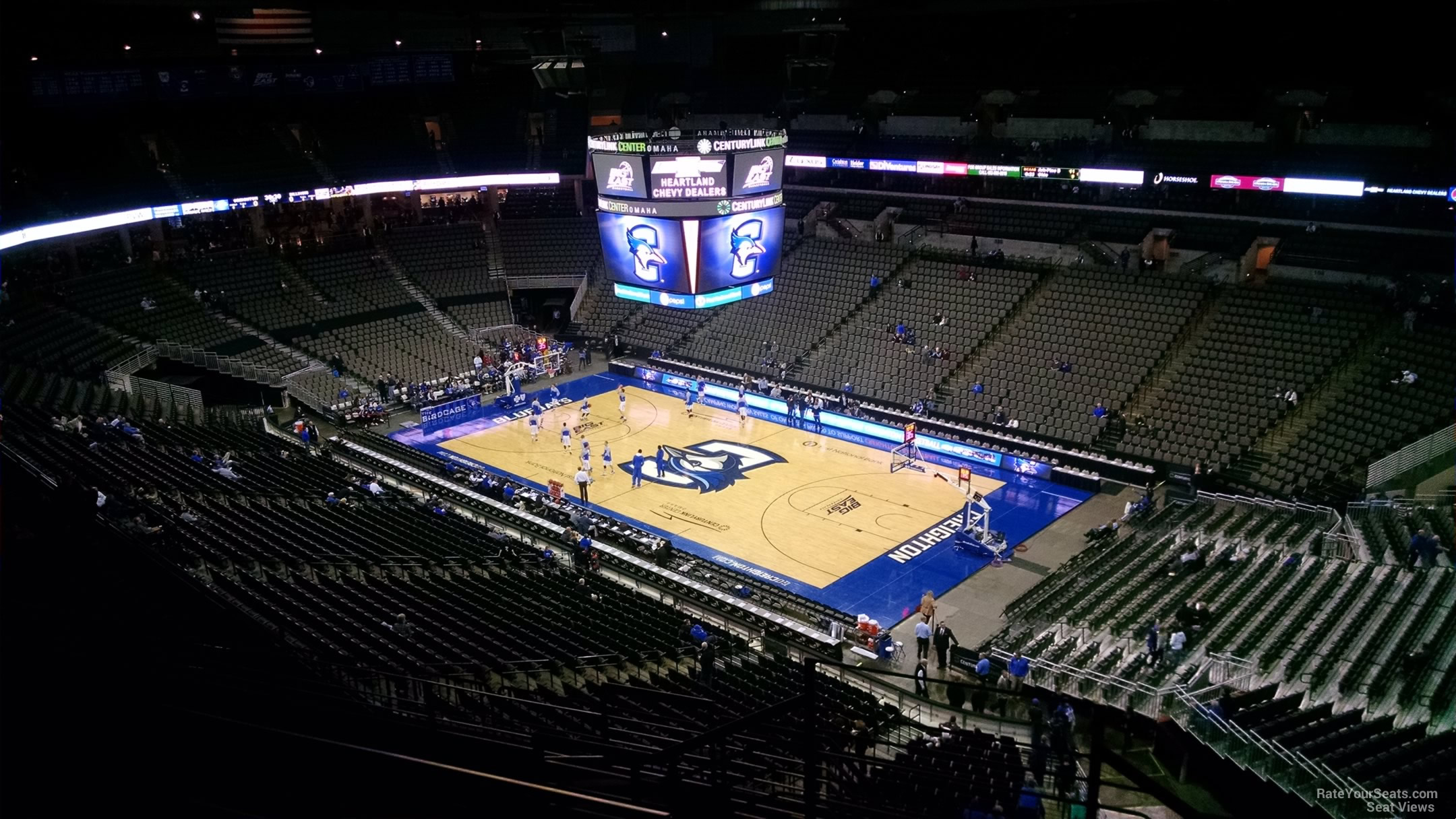 section 217, row h seat view  for basketball - chi health center omaha