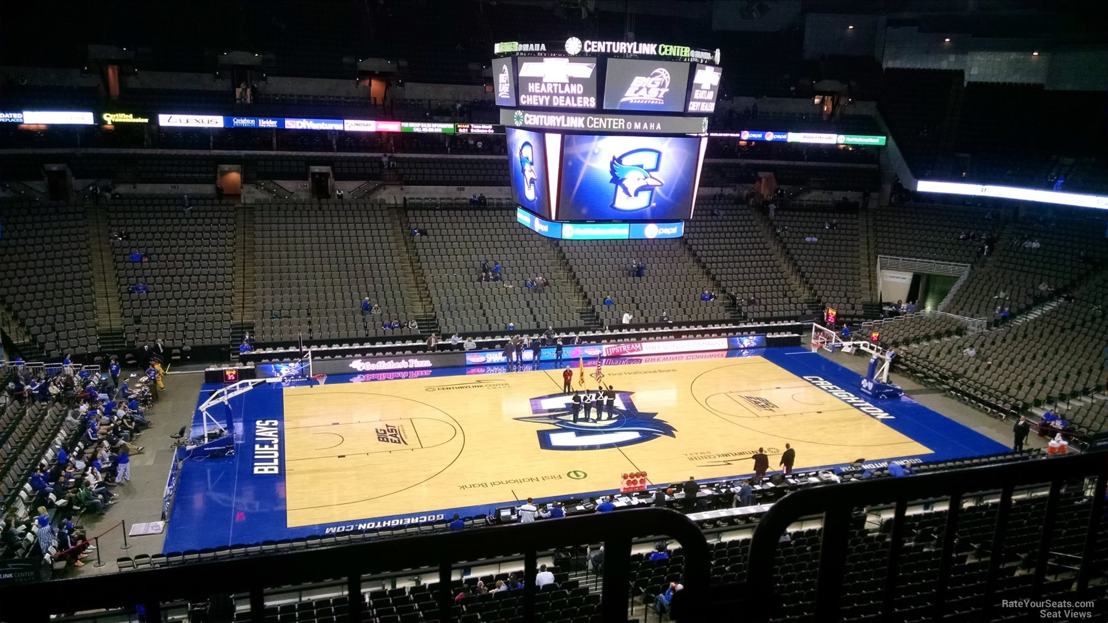 section 222, row c seat view  for basketball - chi health center omaha