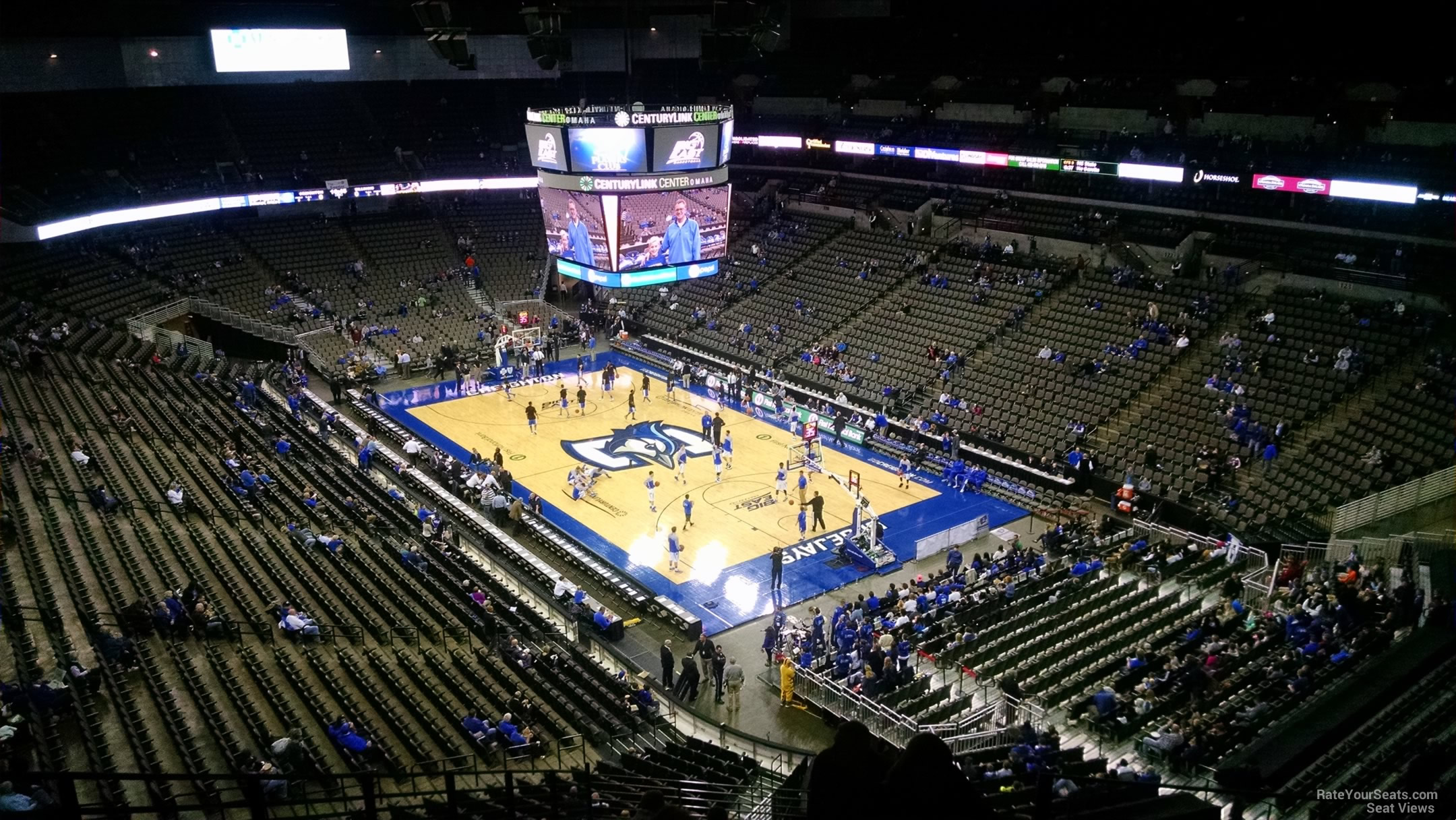 section 232, row n seat view  for basketball - chi health center omaha