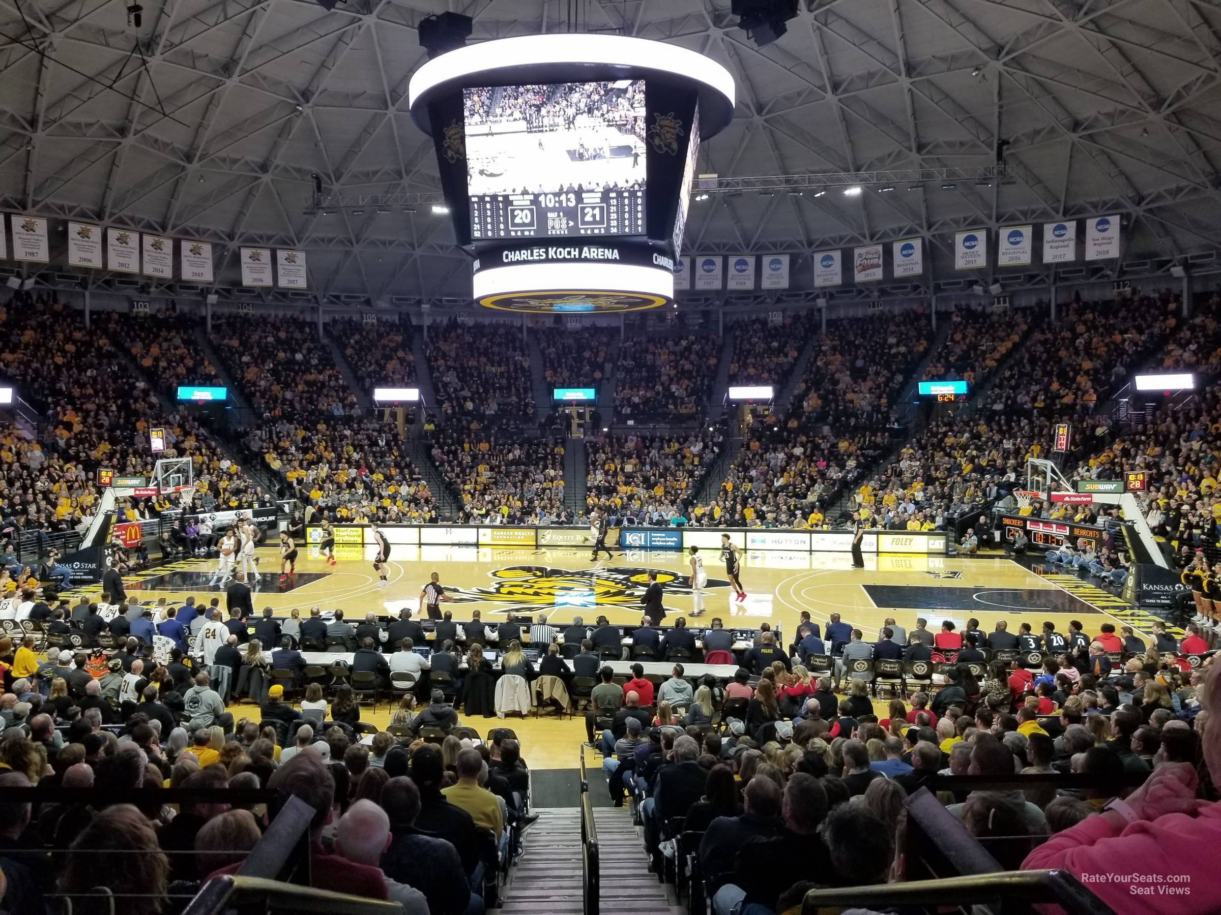 section 120, row 14 seat view  - charles koch arena