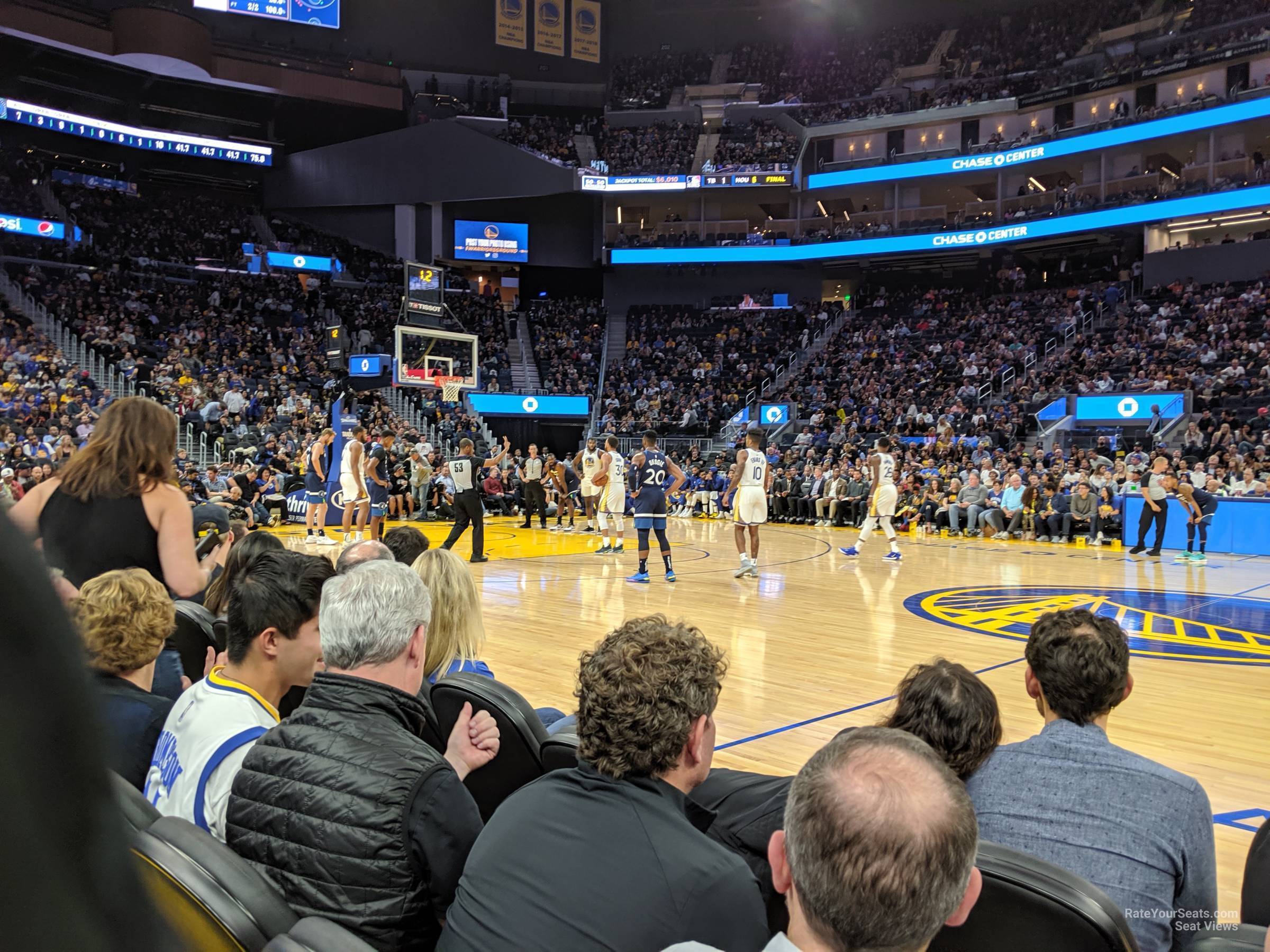 section 15, row a1 seat view  for basketball - chase center