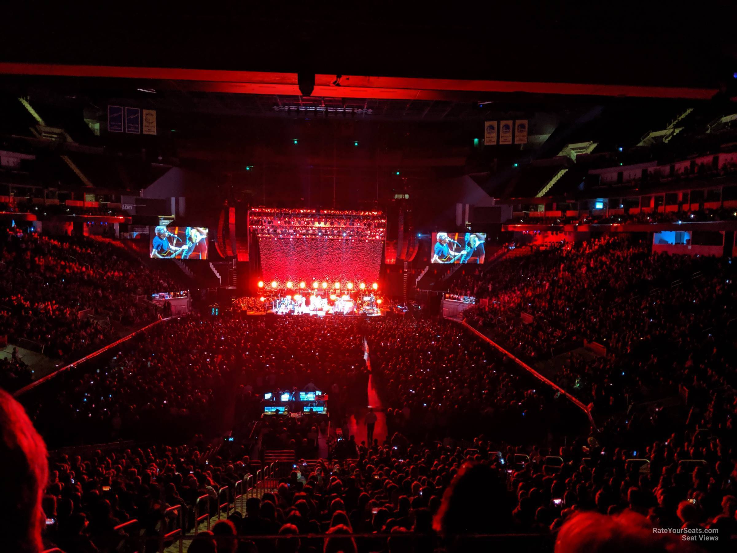 head-on concert view at Chase Center