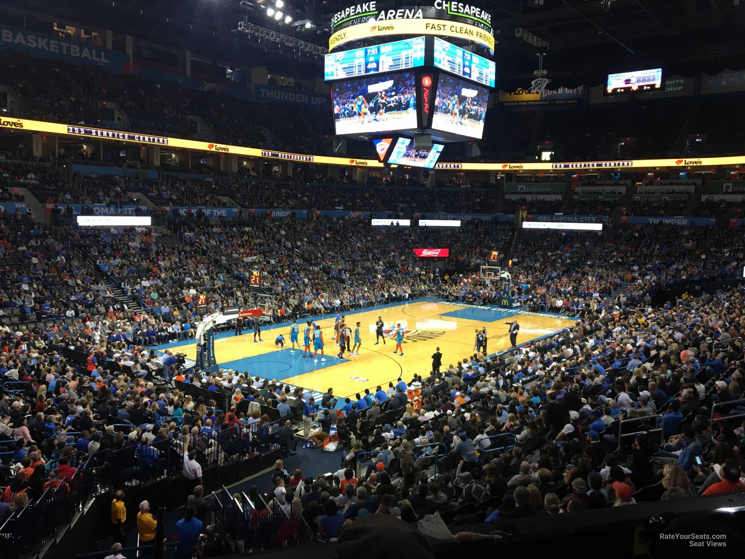 section 118, row u seat view  for basketball - paycom center