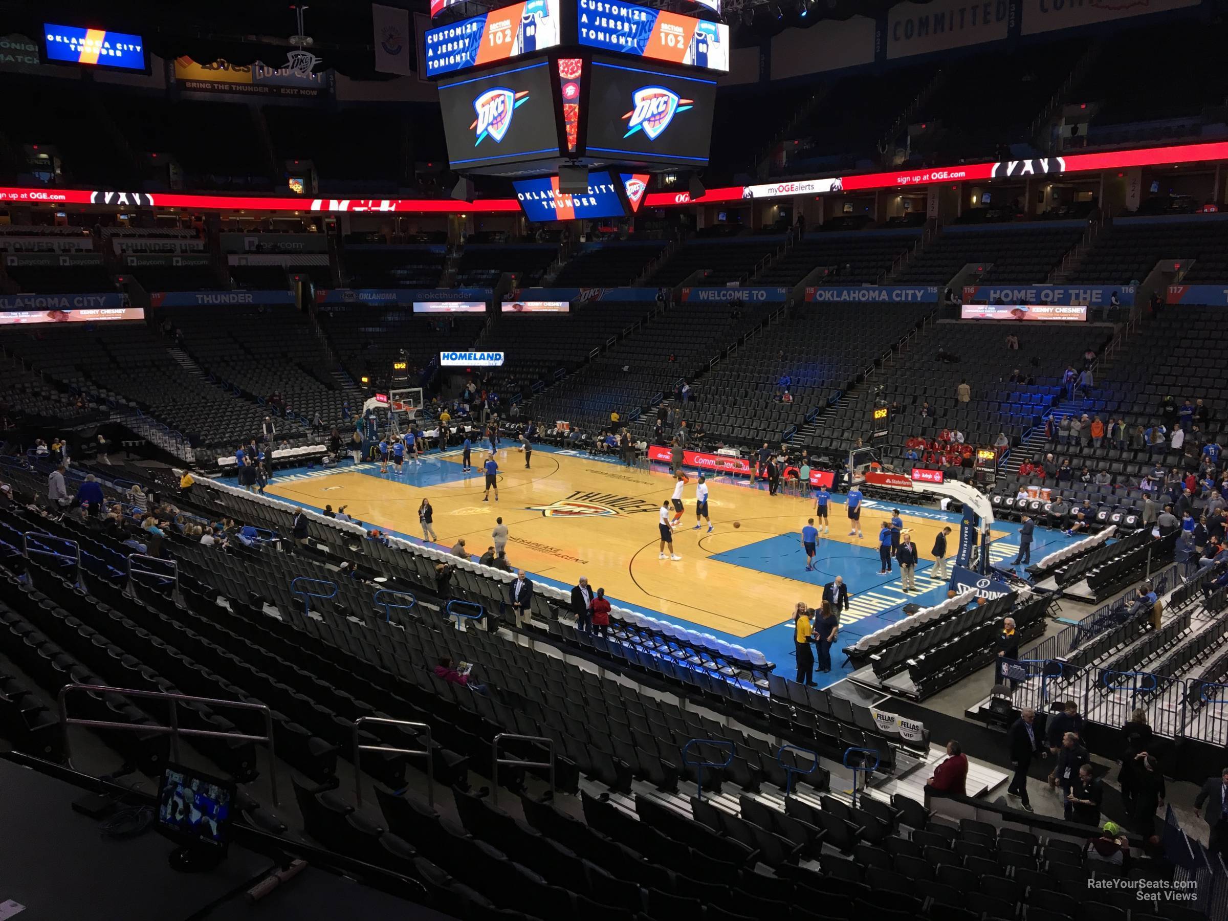 section 205, row a seat view  for basketball - paycom center