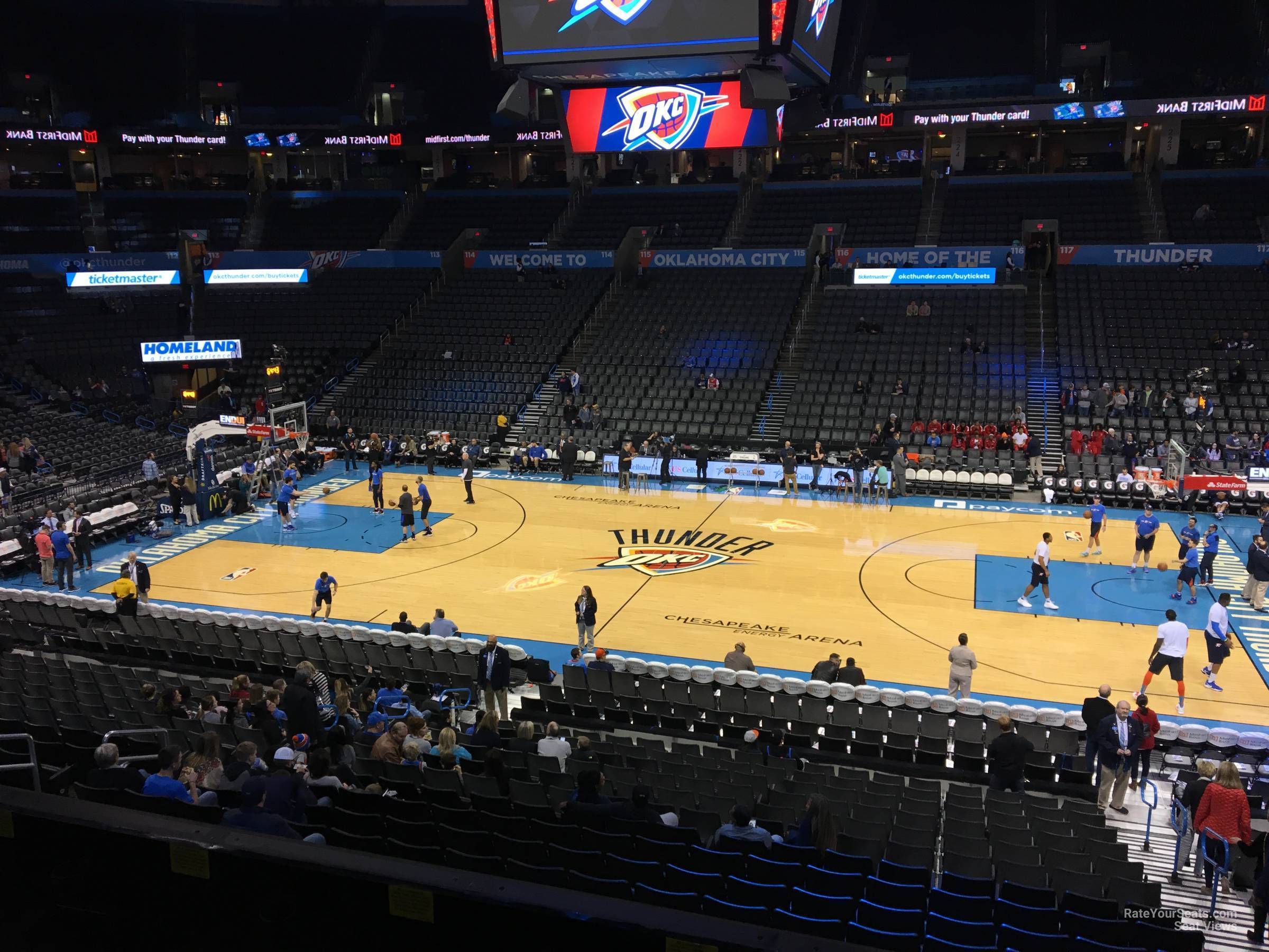 section 207, row a seat view  for basketball - paycom center