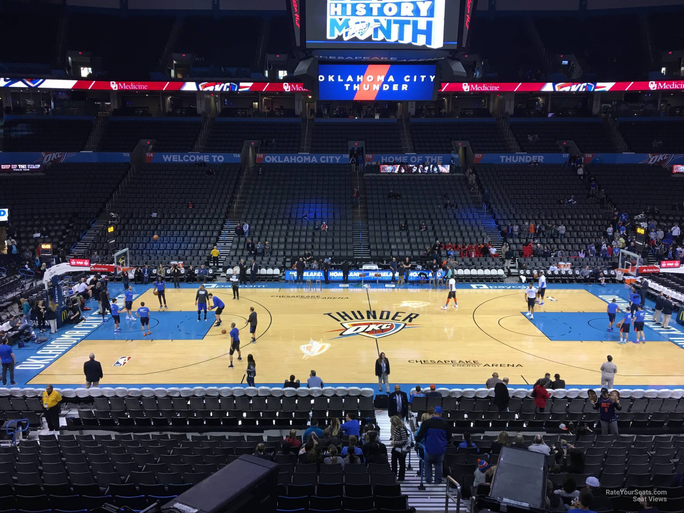 section 208, row a seat view  for basketball - paycom center