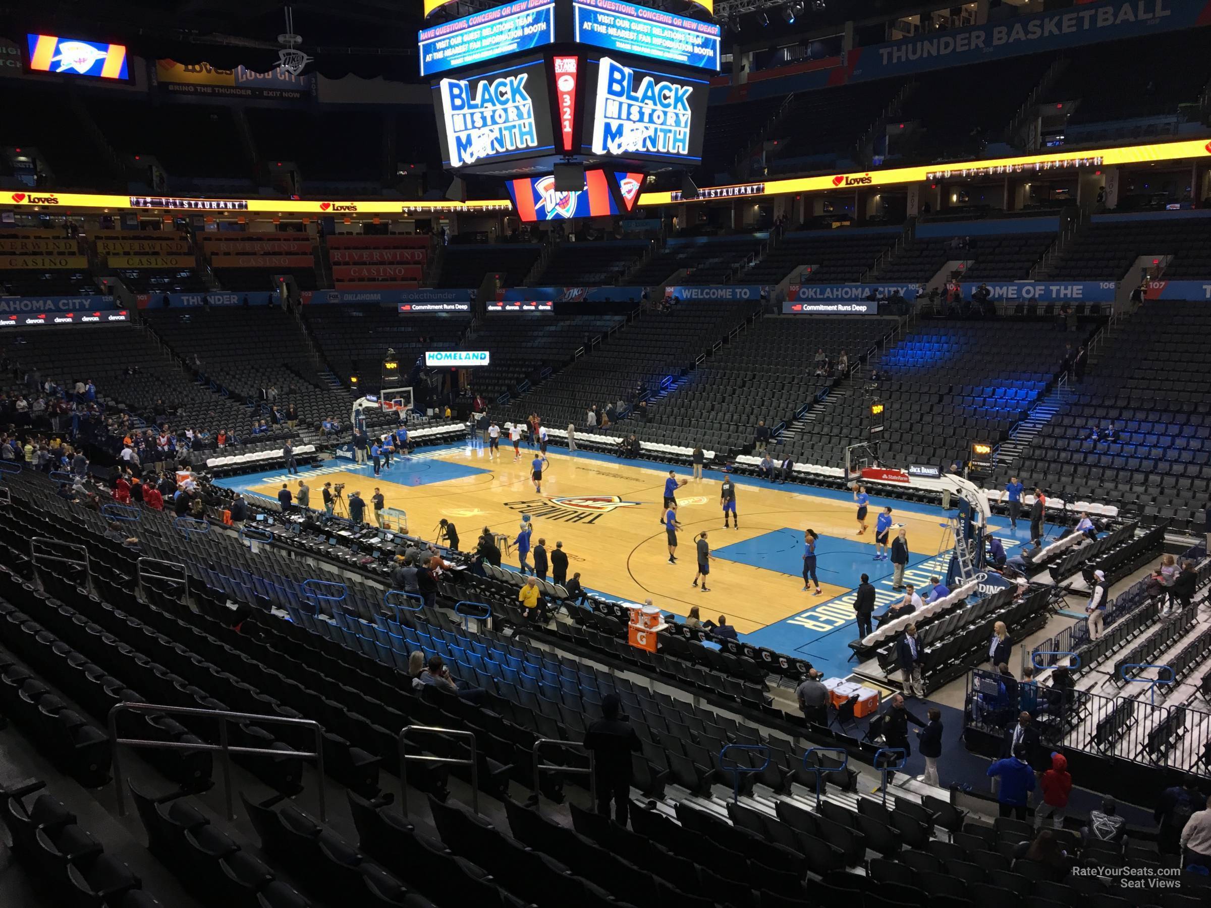 section 220, row a seat view  for basketball - paycom center