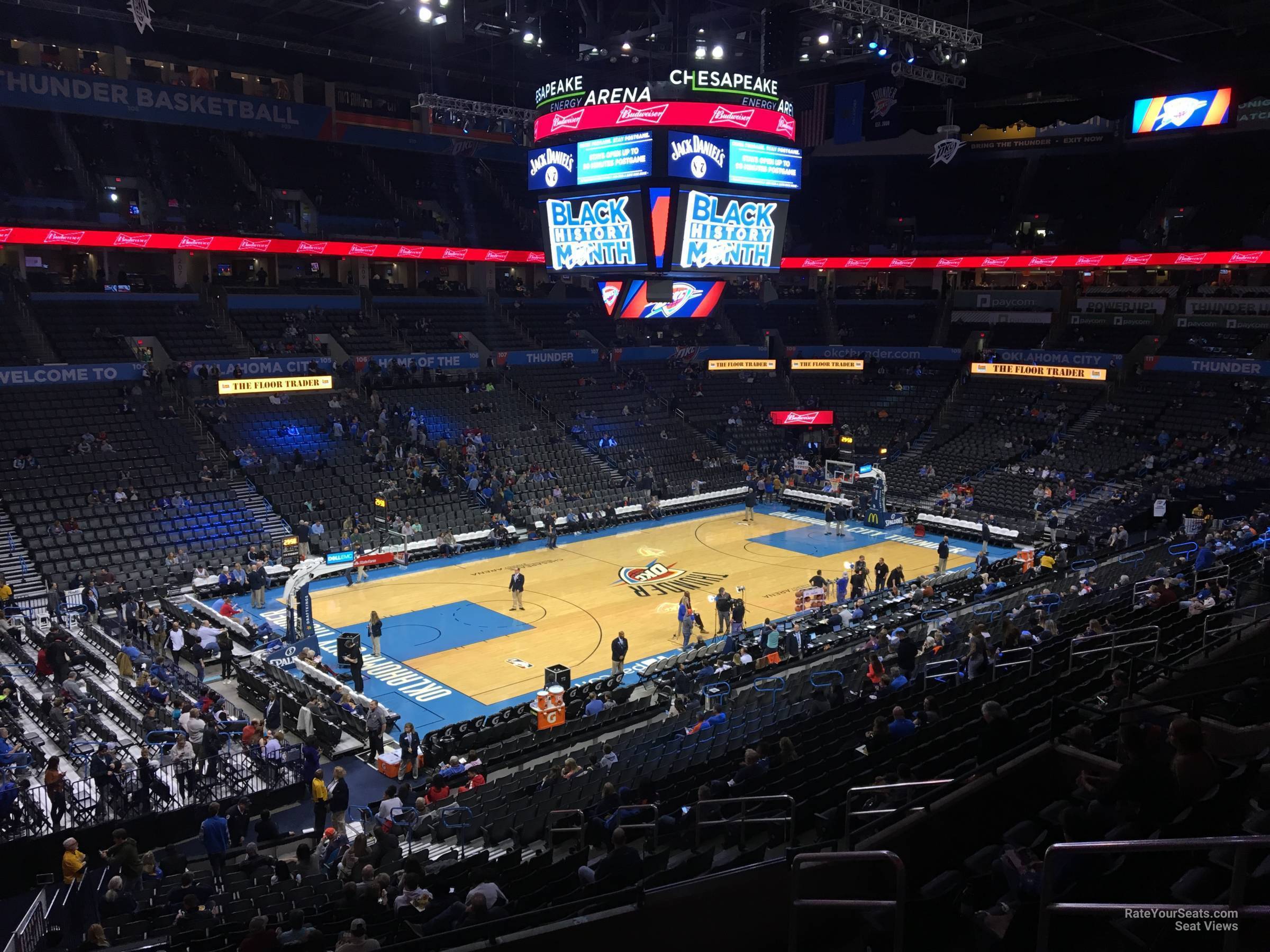 section 226, row h seat view  for basketball - paycom center