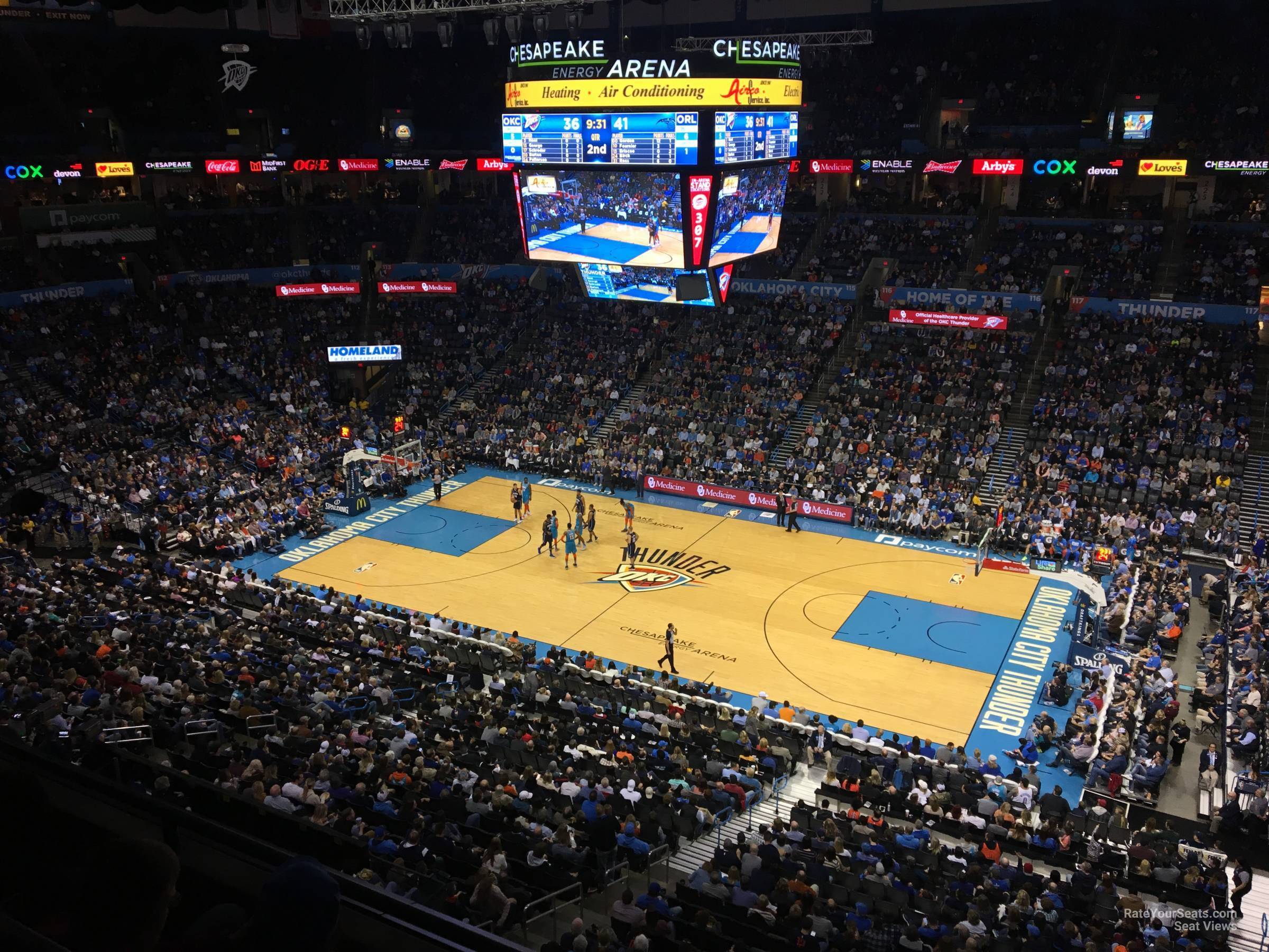 section 307, row a seat view  for basketball - paycom center