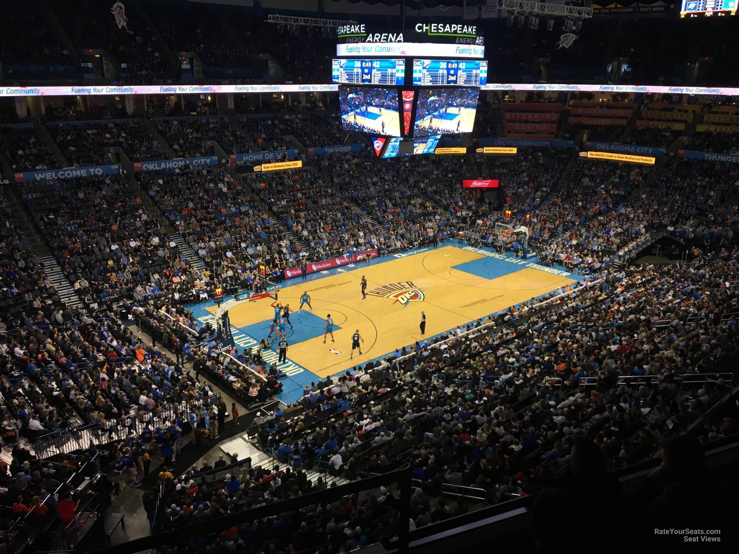 section 312, row a seat view  for basketball - paycom center