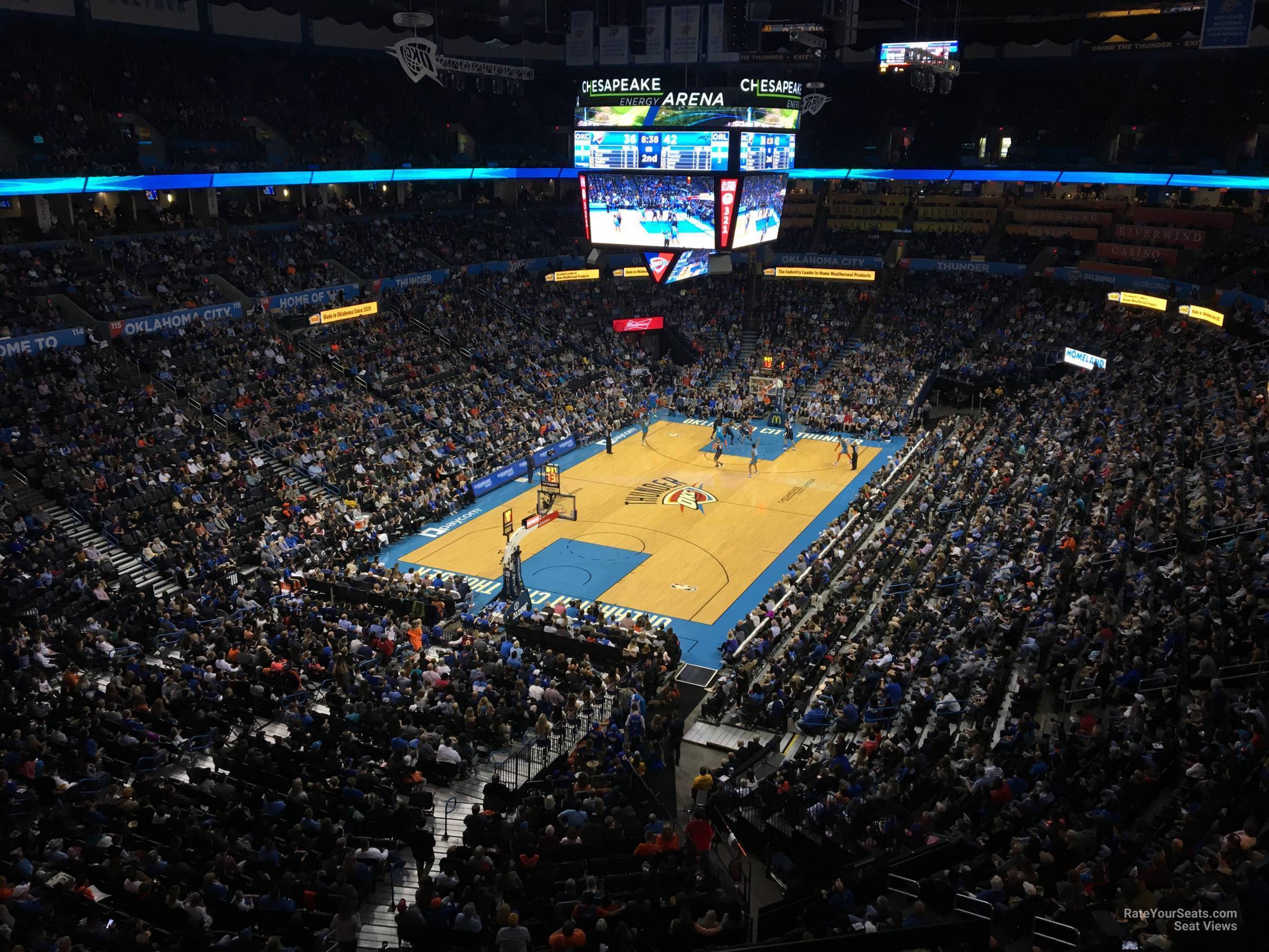 section 314, row a seat view  for basketball - paycom center