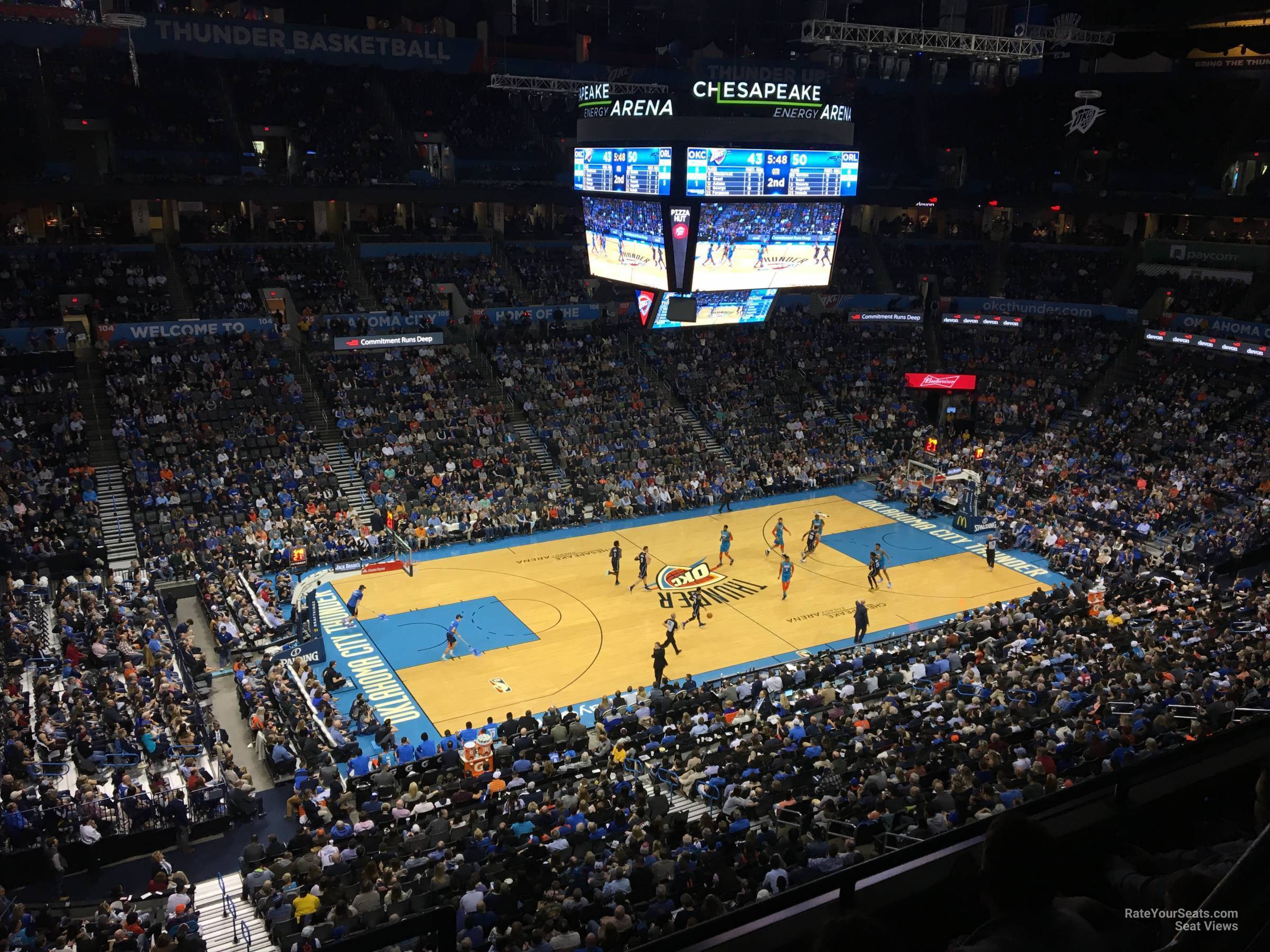 section 326, row a seat view  for basketball - paycom center