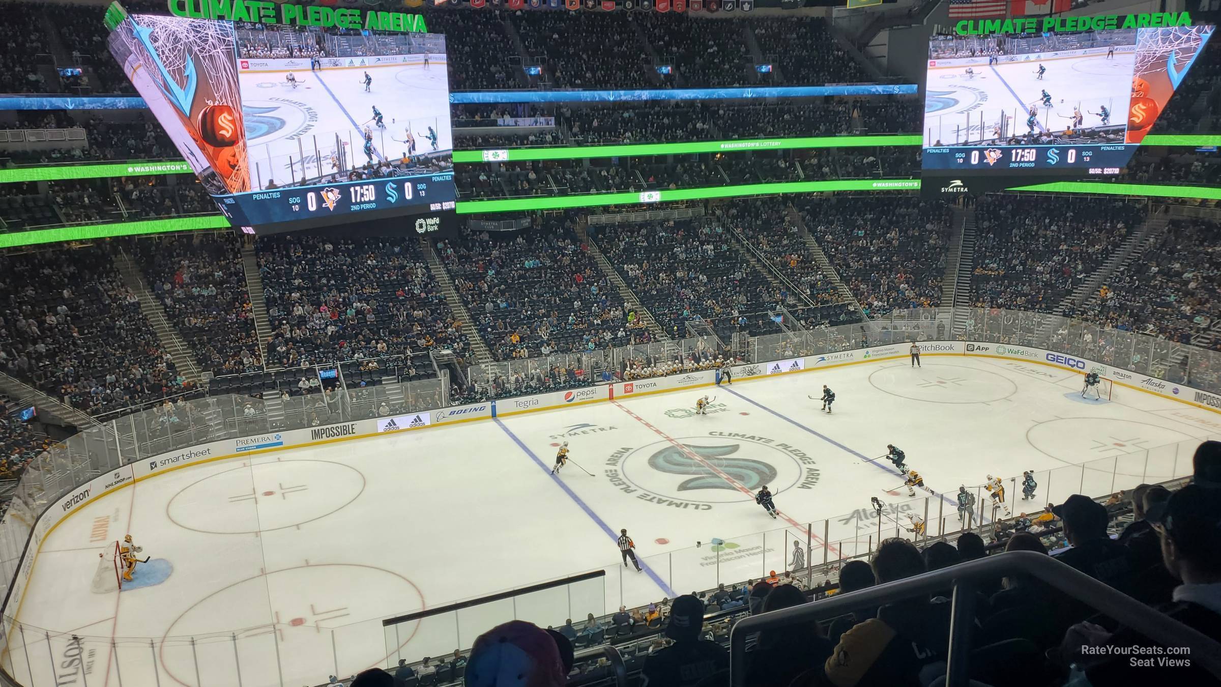 section 116, row bar seat view  for hockey - climate pledge arena