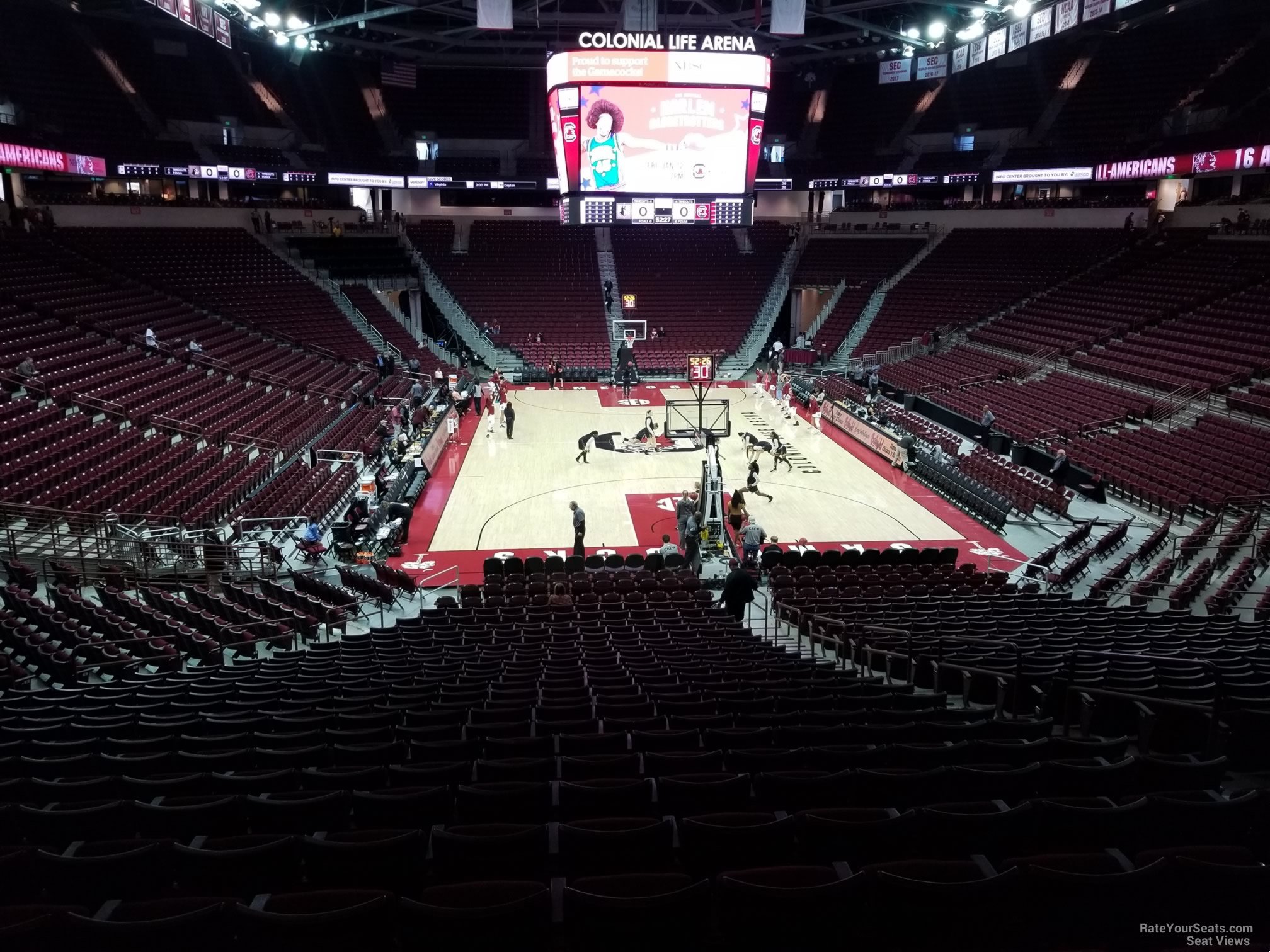 section 101, row 25 seat view  for basketball - colonial life arena