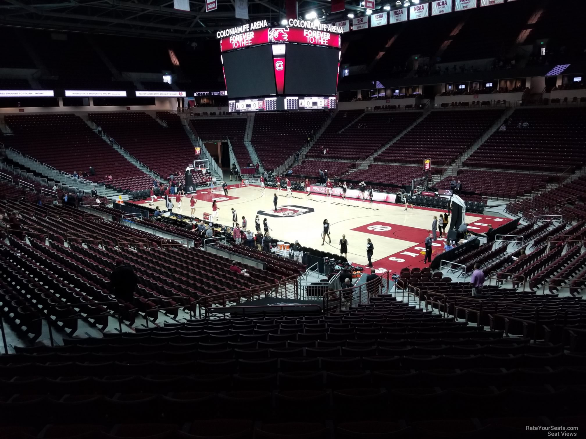 section 103, row 25 seat view  for basketball - colonial life arena