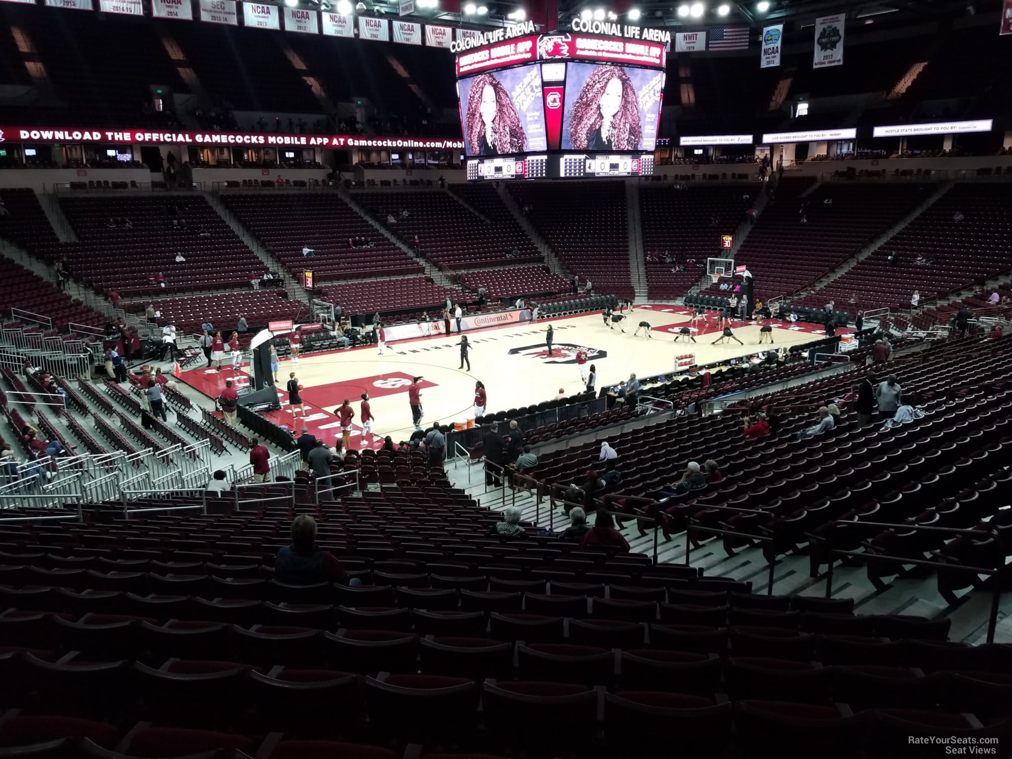 section 107, row 25 seat view  for basketball - colonial life arena